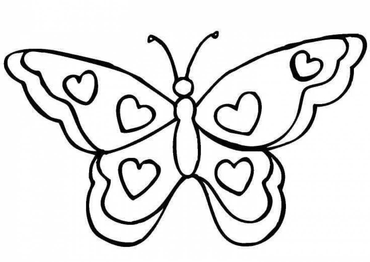 Очаровательная бабочка-раскраска для детей 5-6 лет