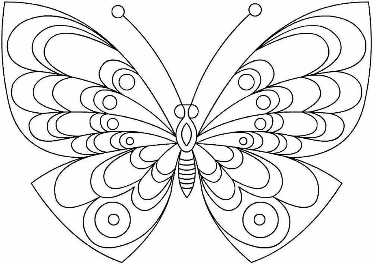 Live butterfly coloring book for children 5-6 years old