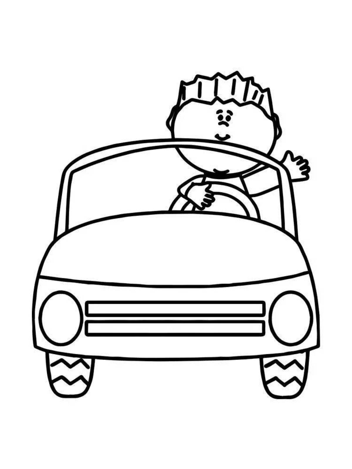 Fabulous driver coloring page
