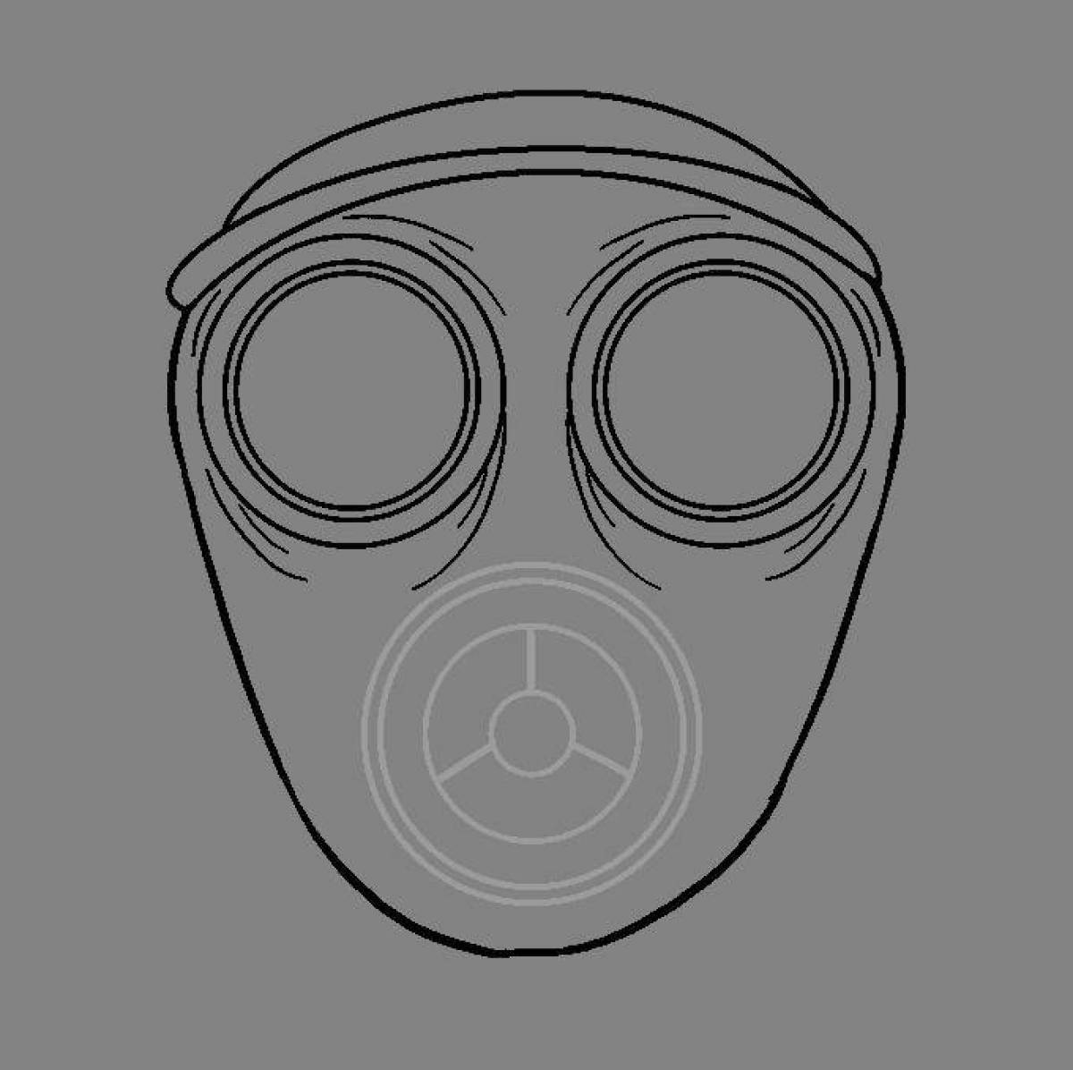 Playful mask coloring page