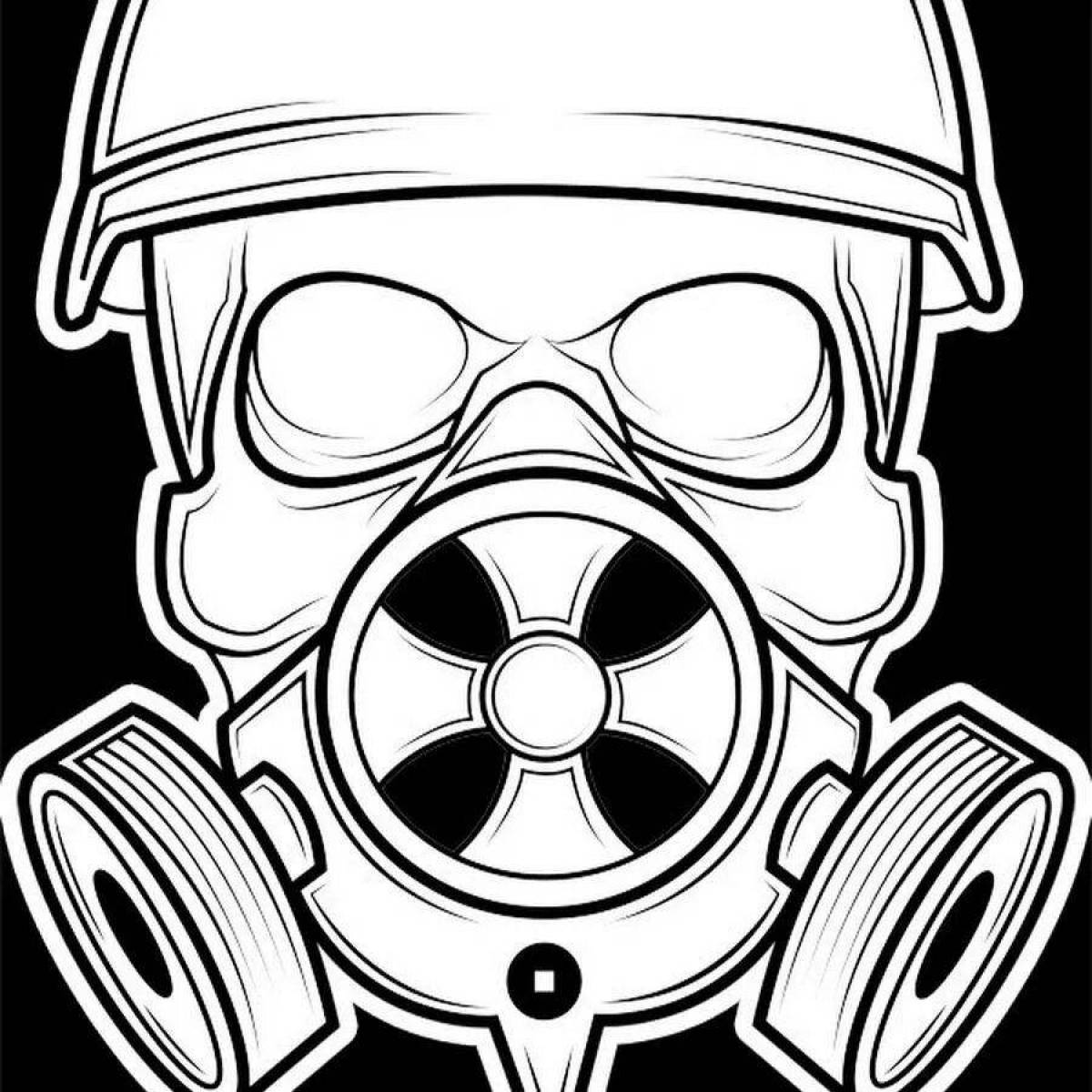 Cute mask coloring page