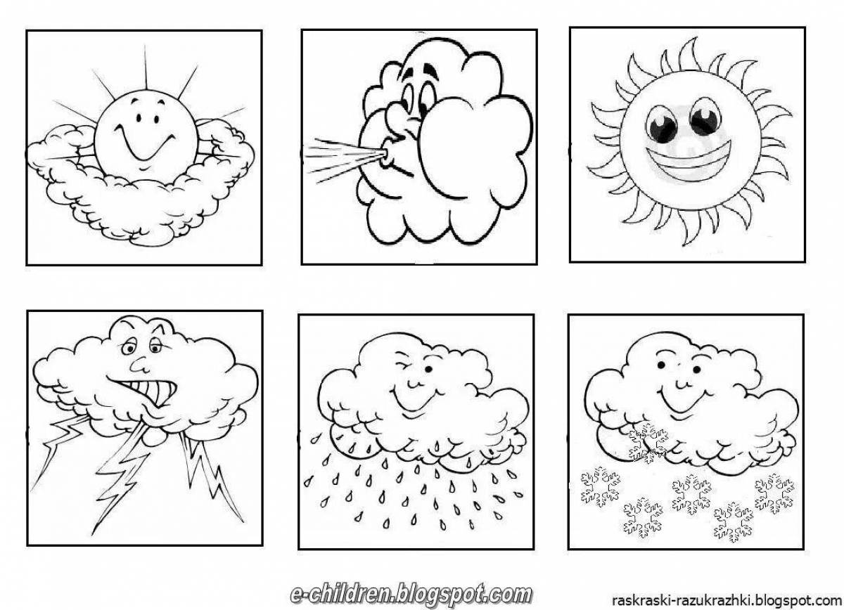 Раскраски для детей на тему погода