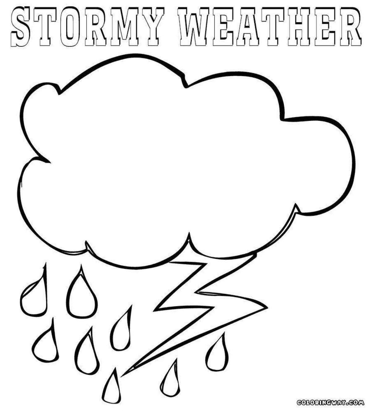 Playful weather coloring page