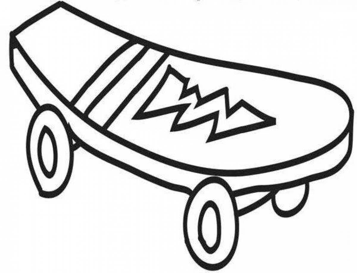 Colorful skate coloring page