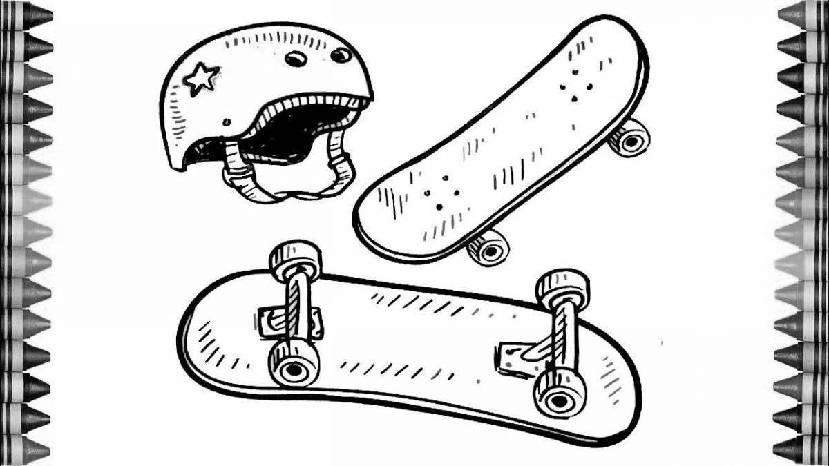 Fun coloring skateboard