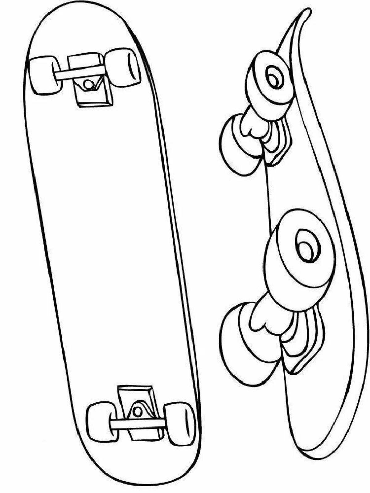 Playful skate coloring page