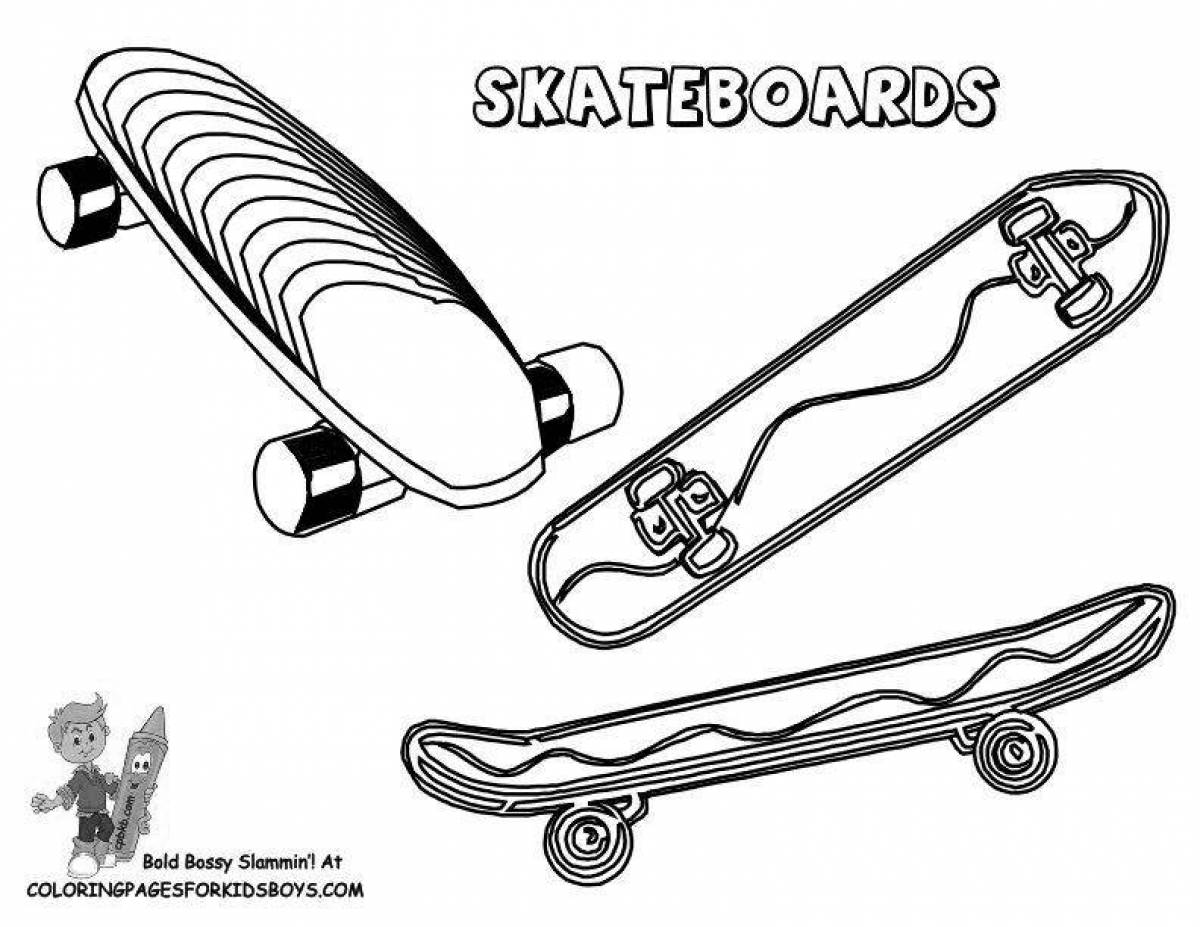 Creative skateboard coloring page