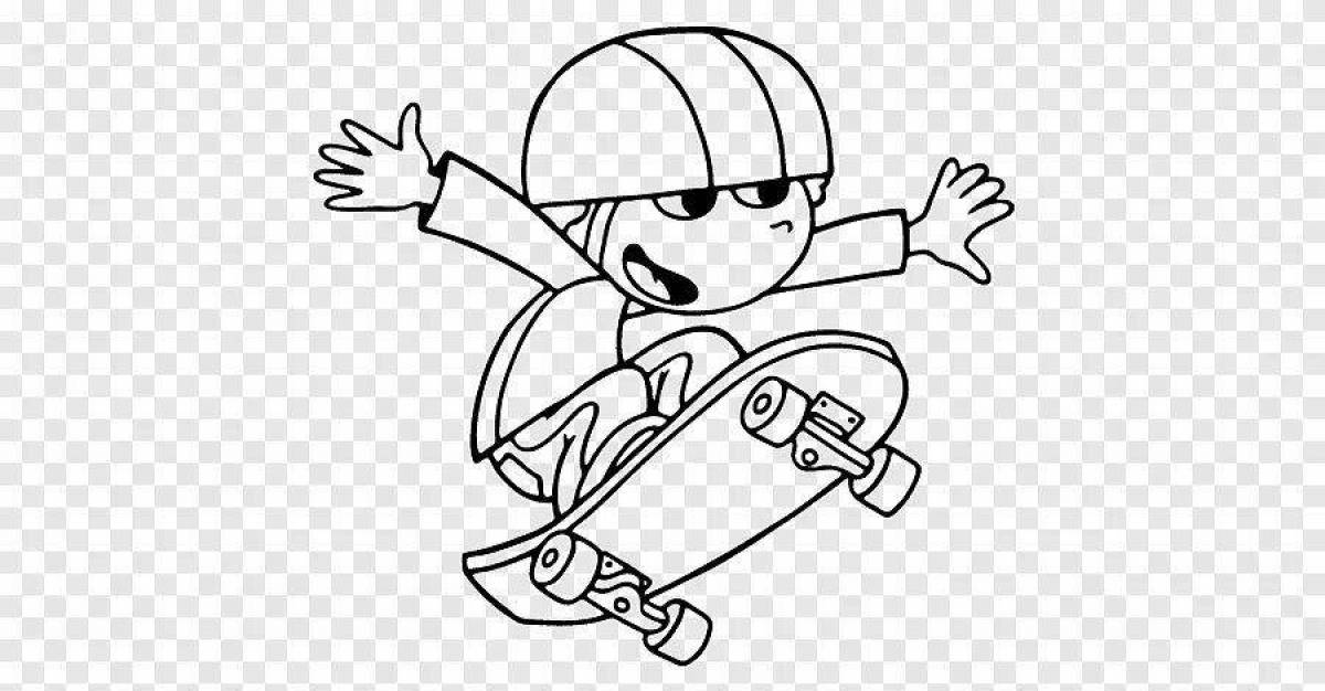 Crazy Color Skate Coloring Page