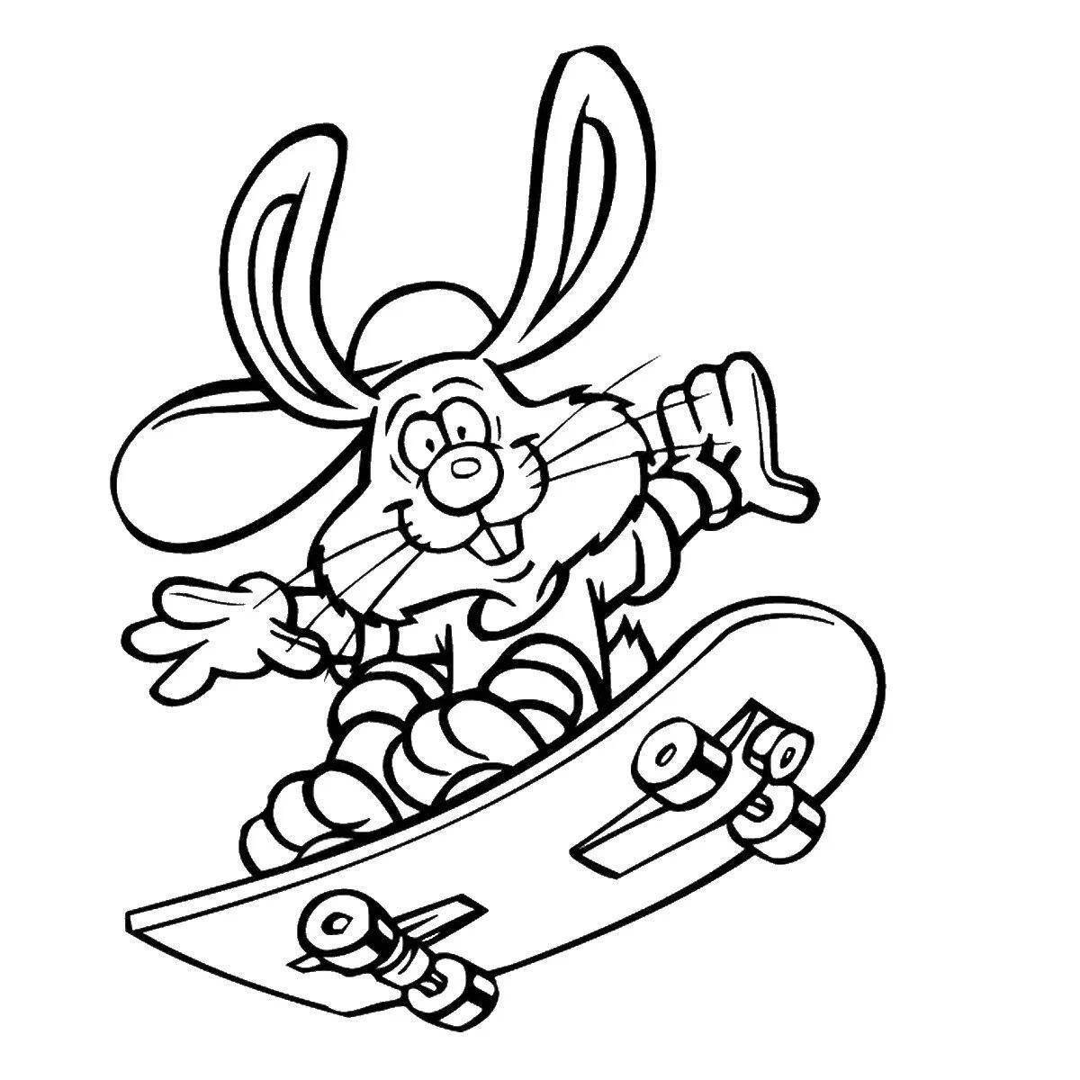 Color-dynamic skate coloring page