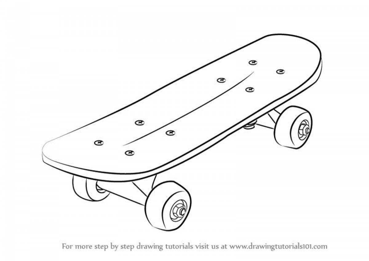Color beautiful skate coloring page