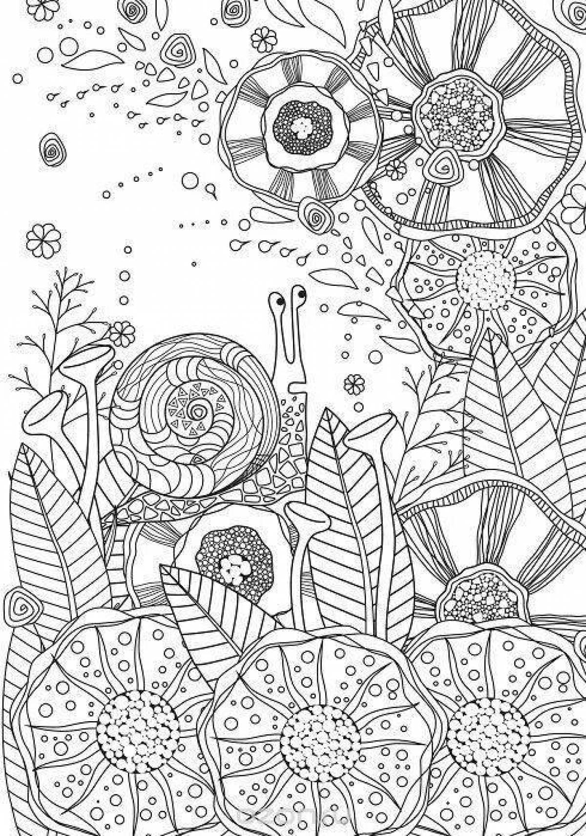 Colorful zendoodle coloring page
