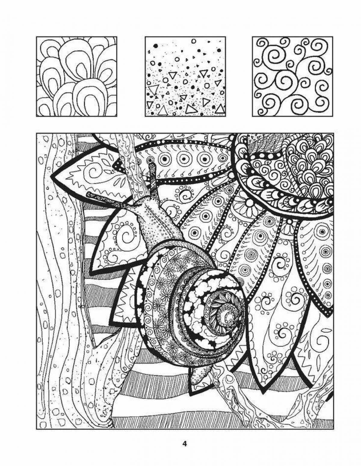 Radiant zendoodle coloring page
