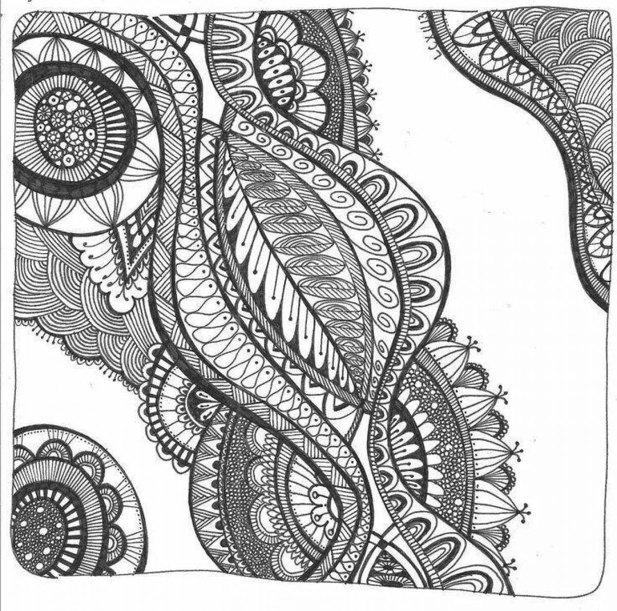 Intricate zendoodle coloring