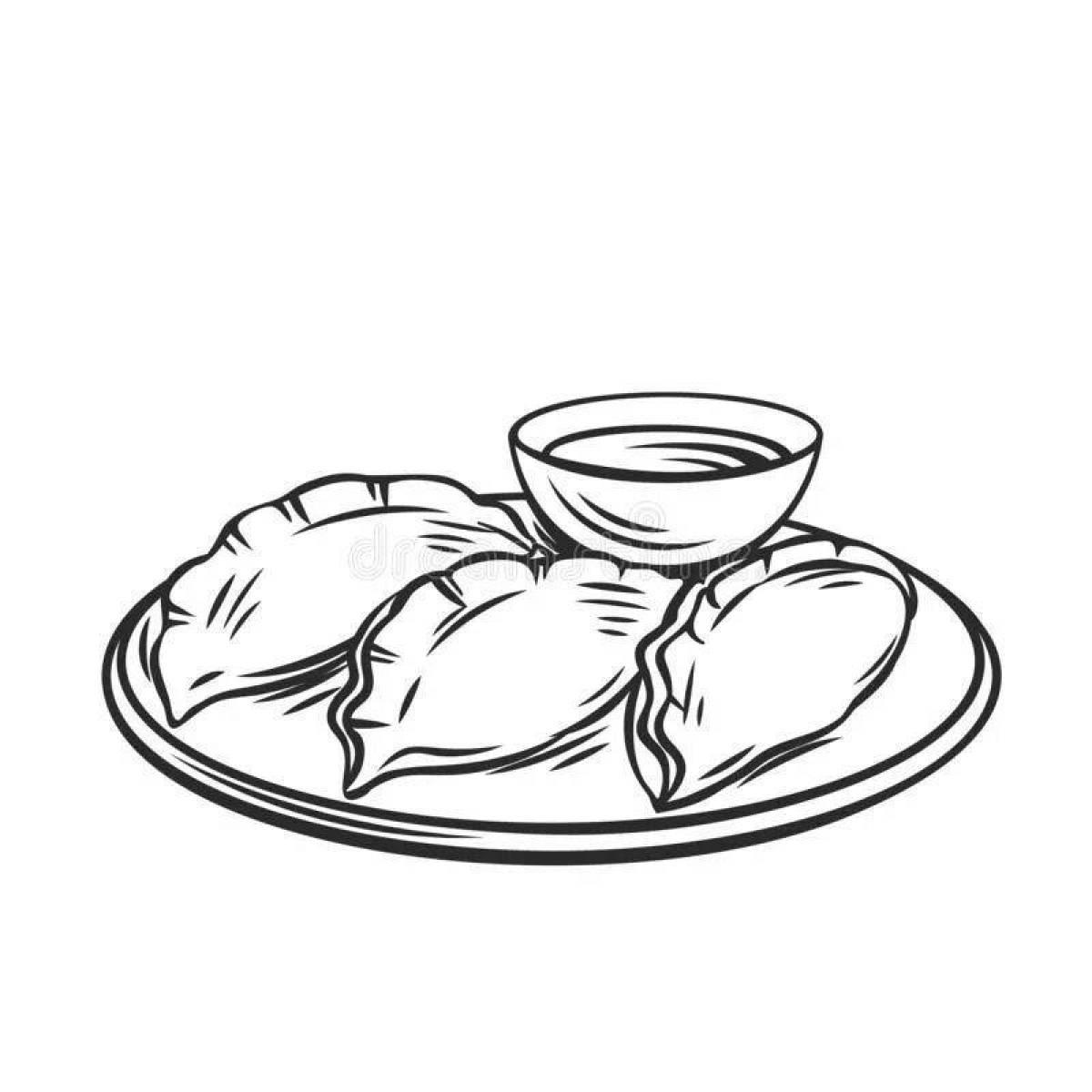 Savory dumplings coloring page