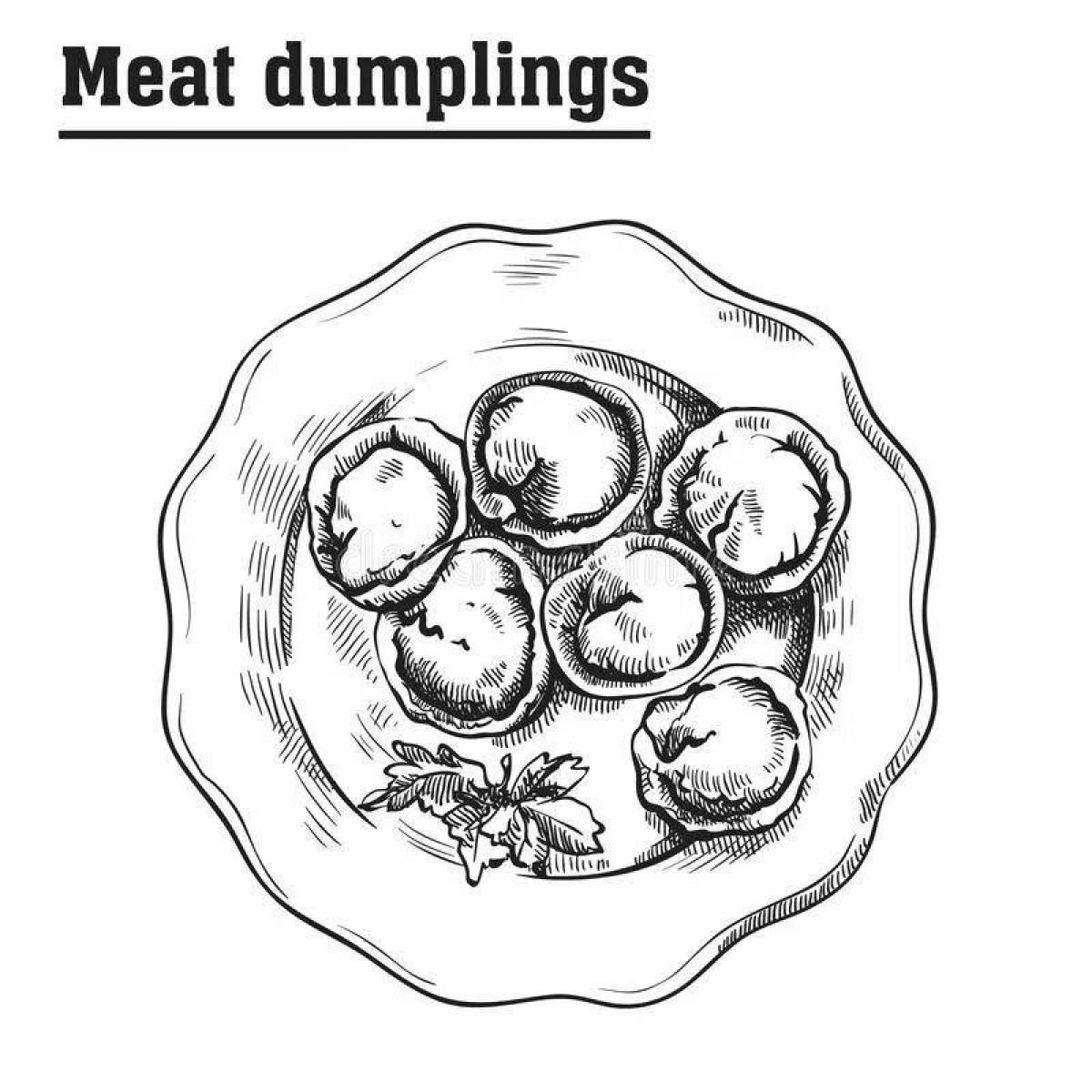 Fancy dumpling coloring page