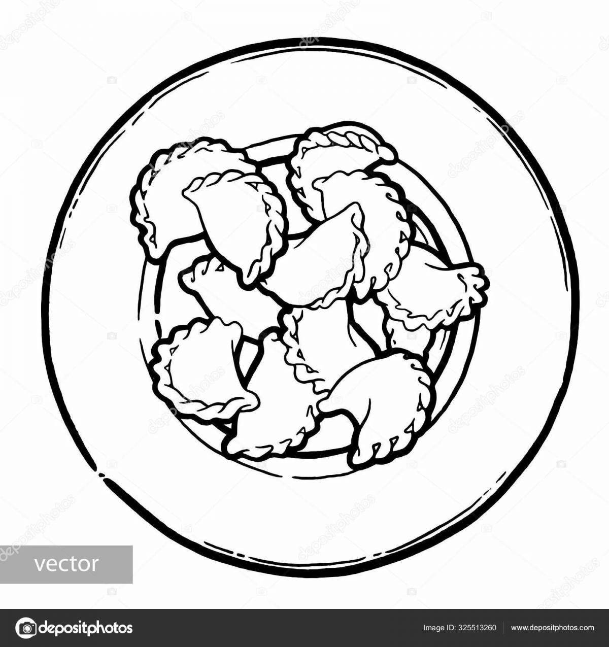 Innovative dumpling coloring page