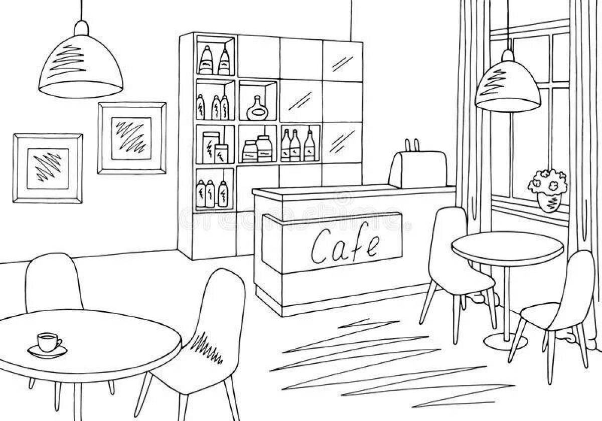 Coloring bold cafe