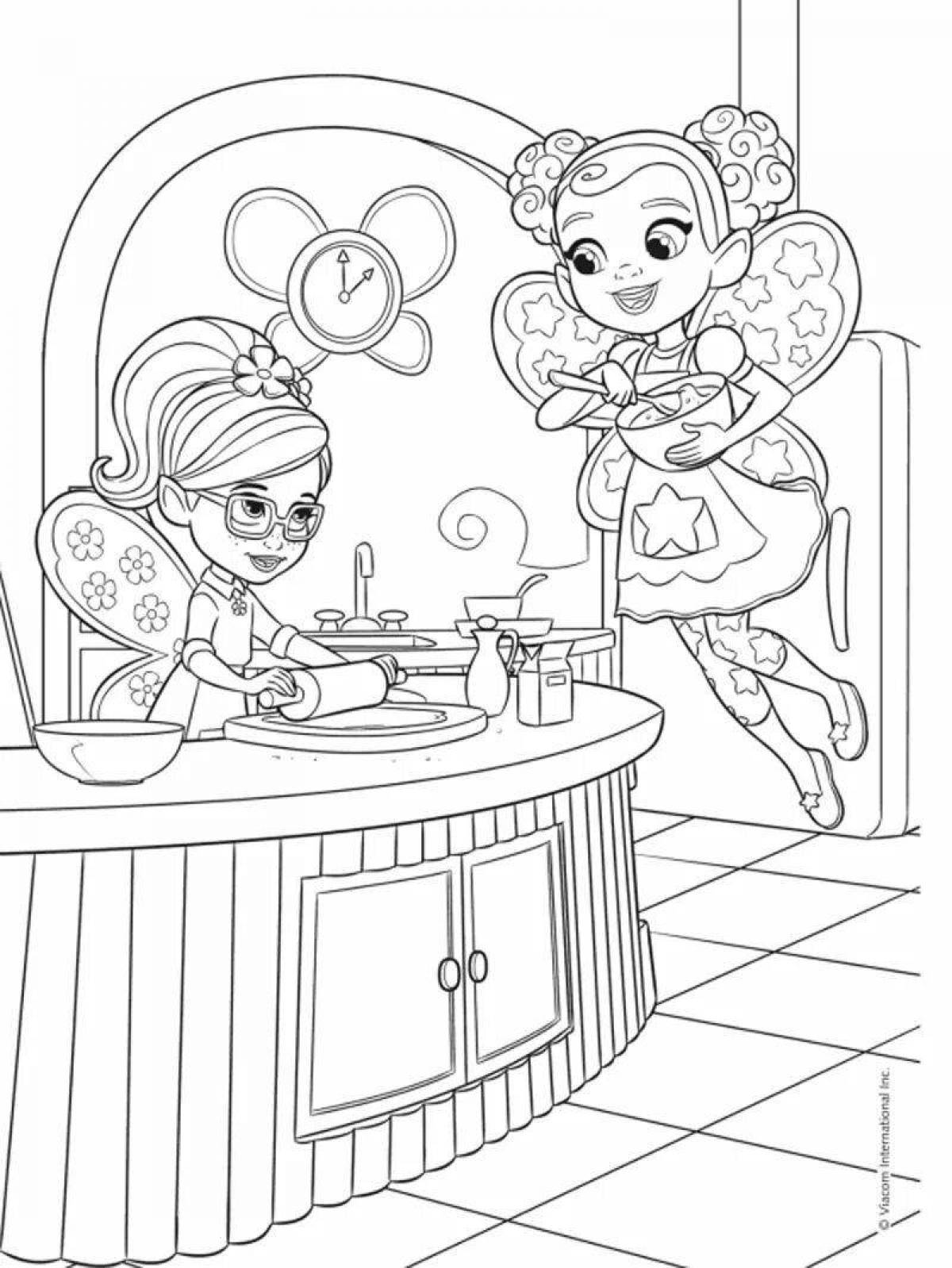 Color-bright cafe coloring page
