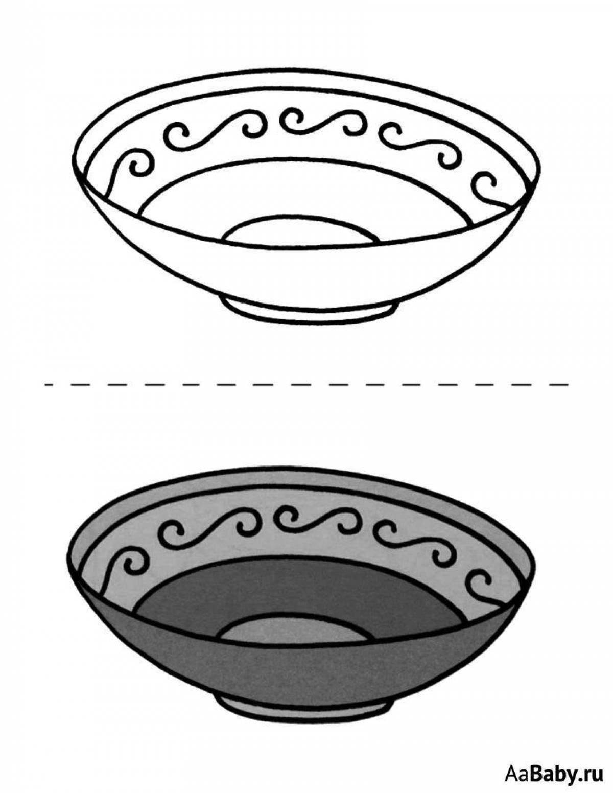Playful plate coloring page