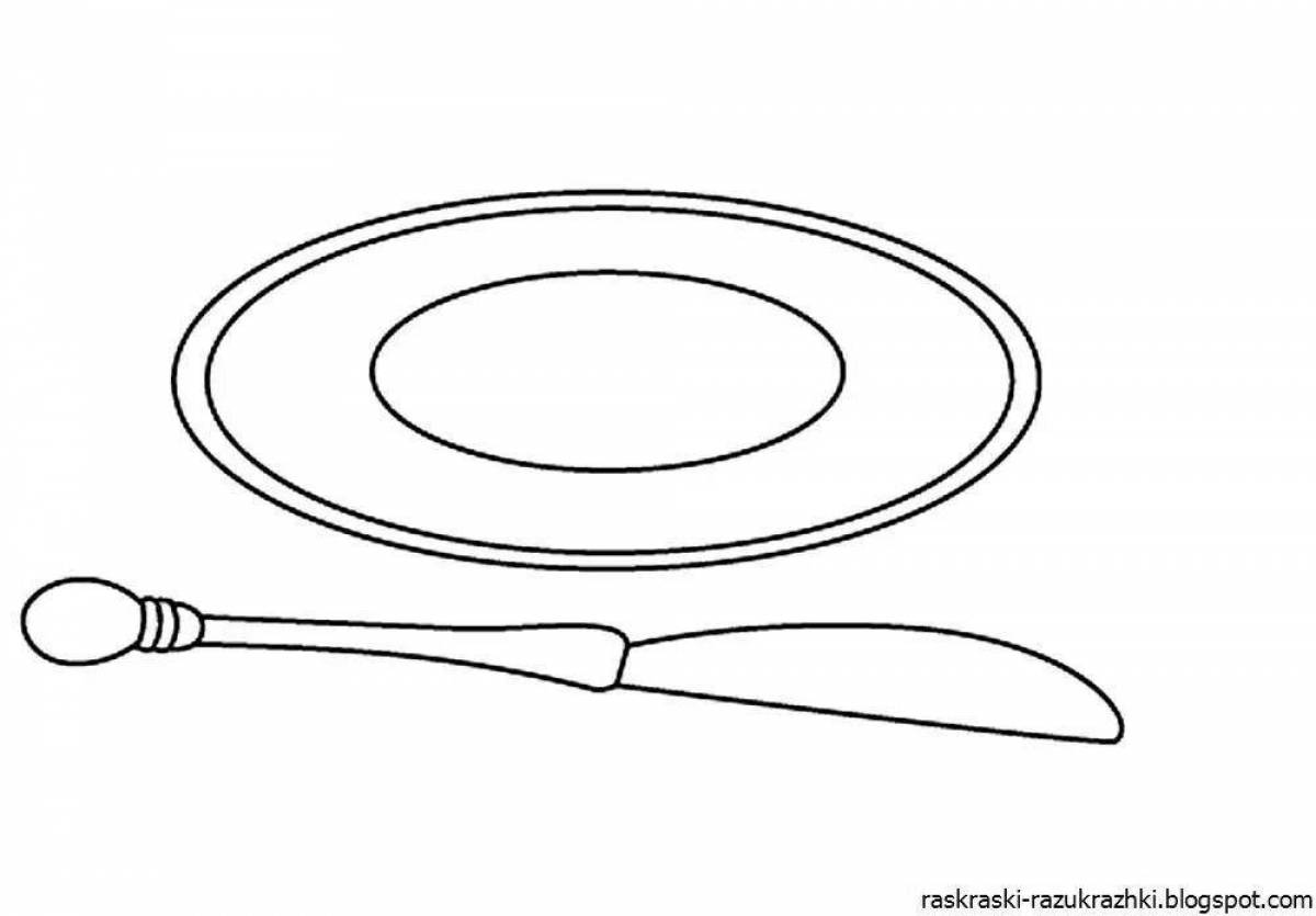 Charming plate coloring page
