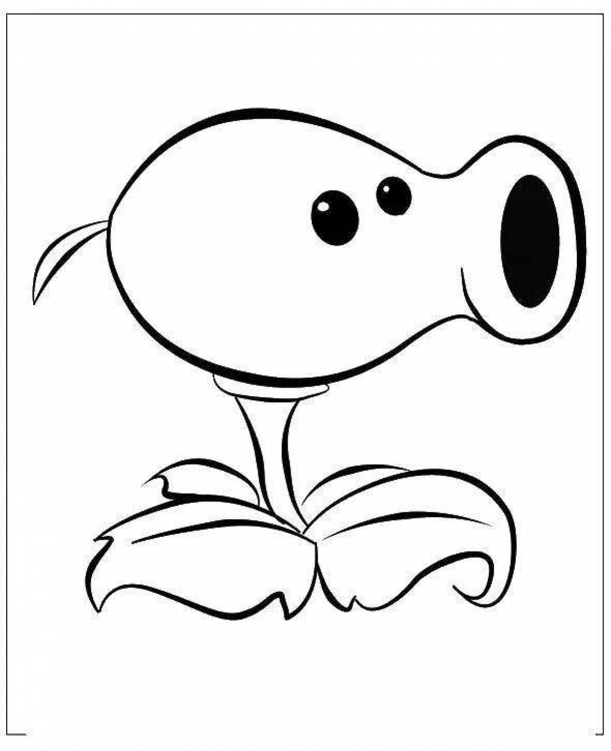 Coloring page playful pea shooter