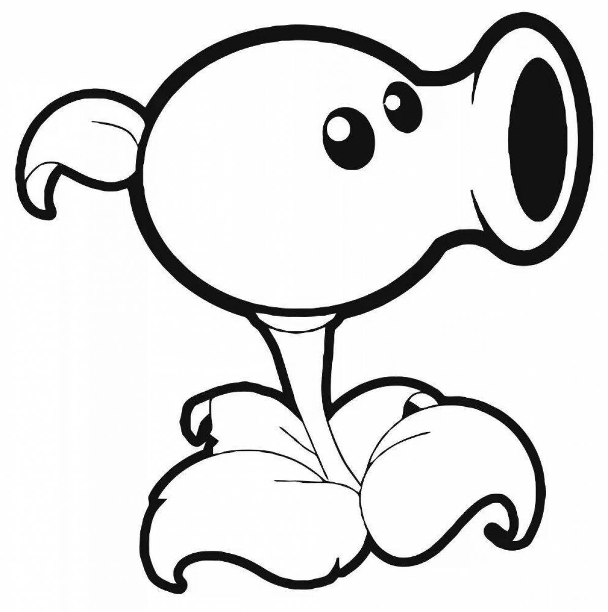 Animated pea shooter coloring page