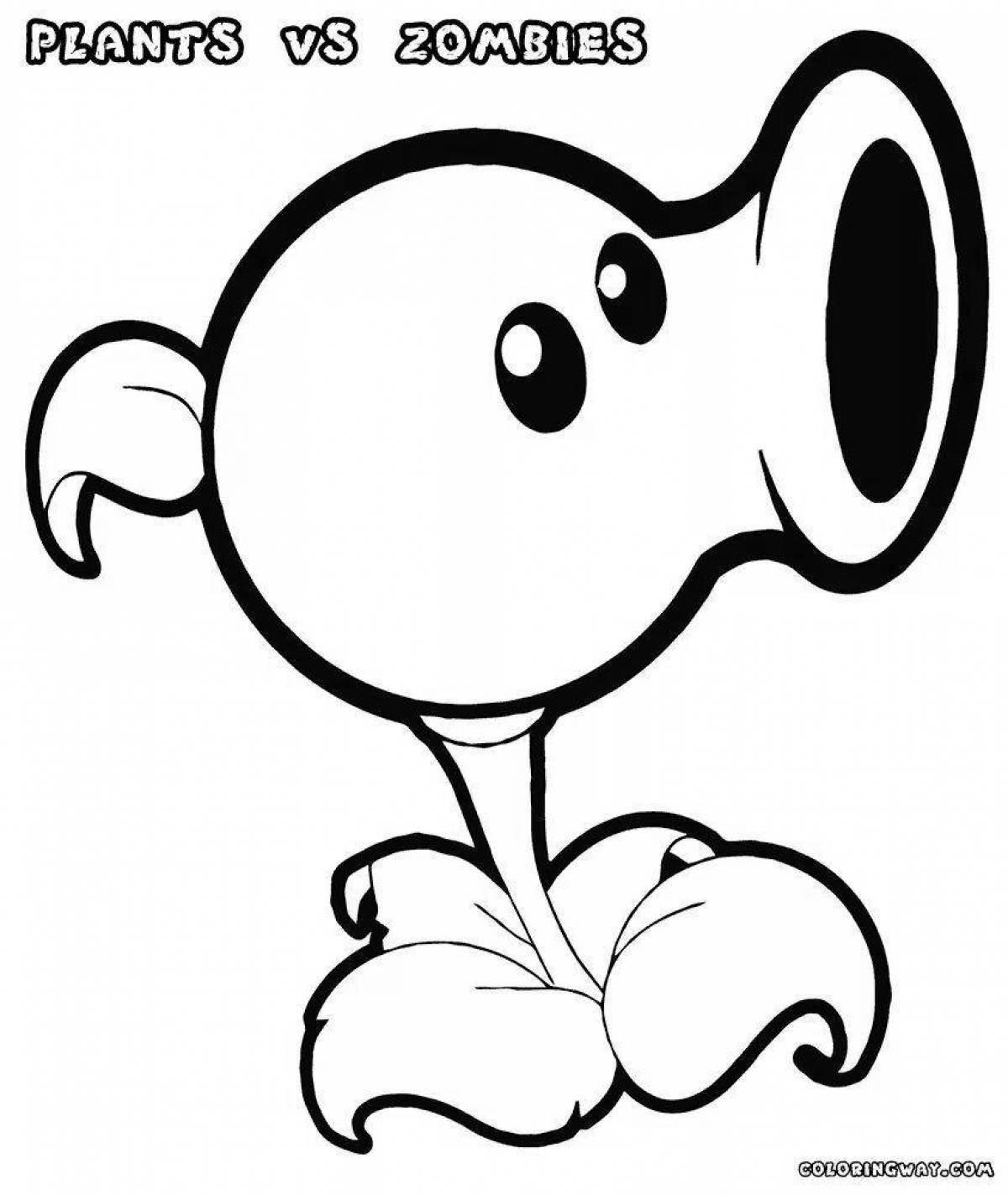 Coloring page charming pea shooter