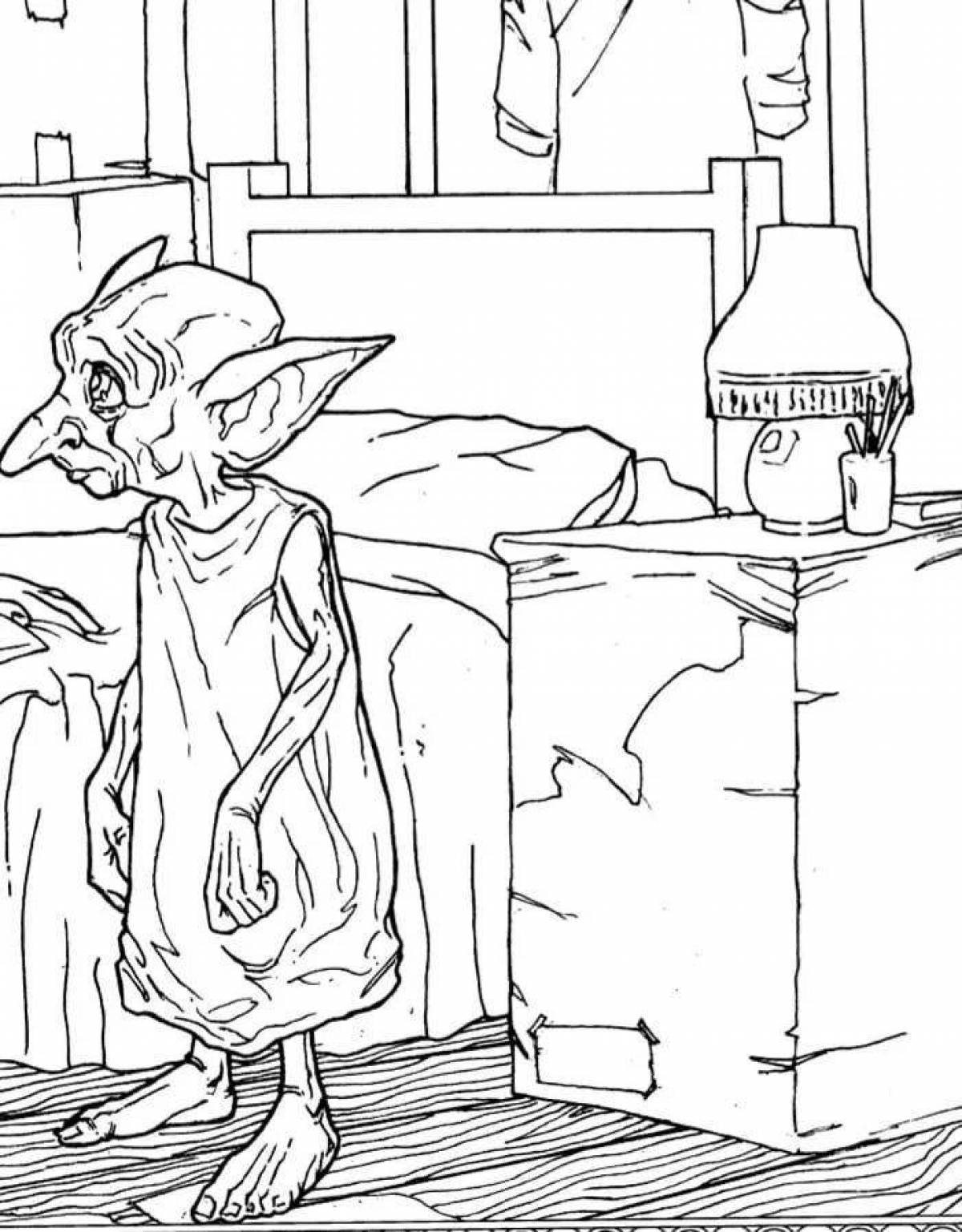 Colorful dobby coloring page