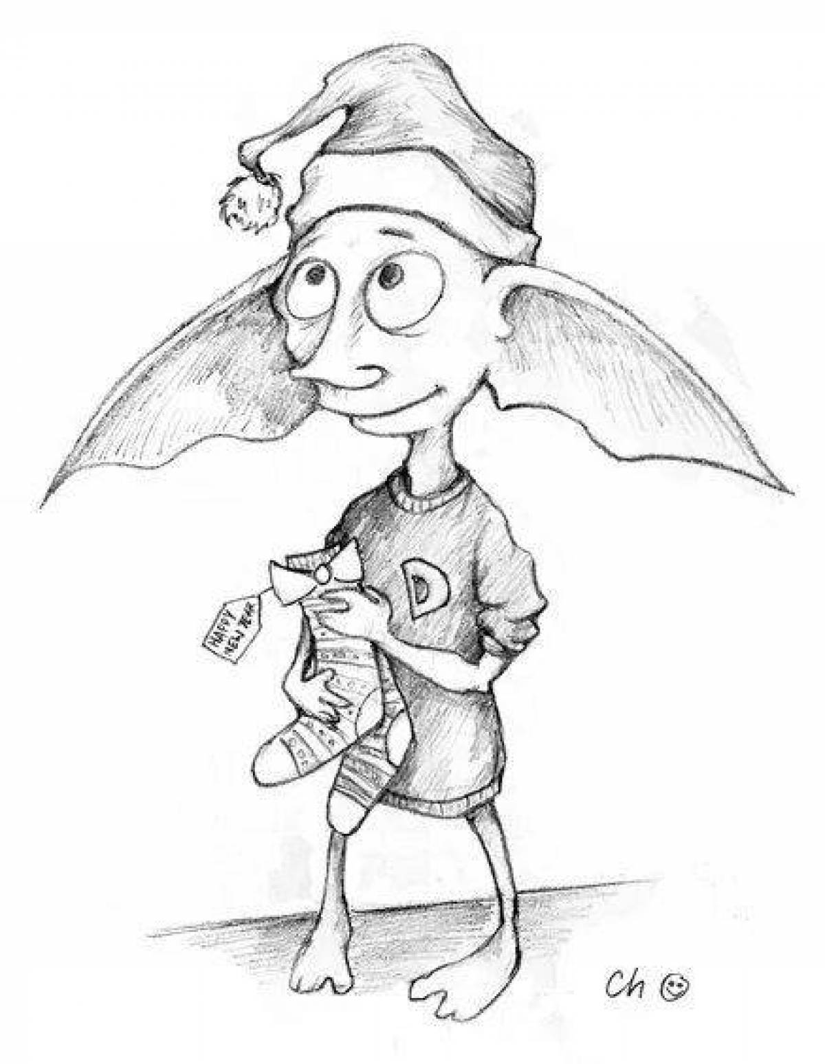 Crazy dobby coloring page