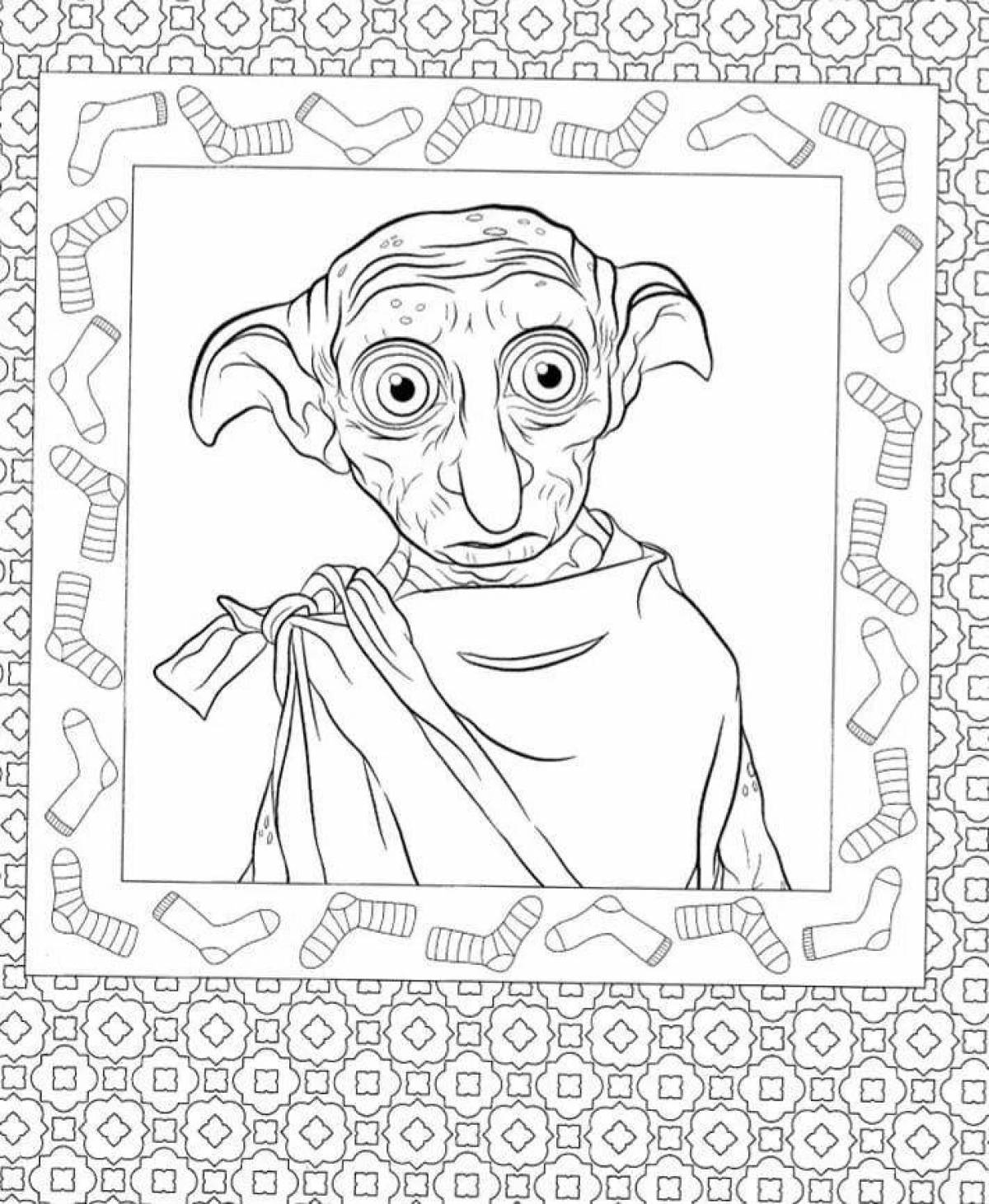 Colorful bright dobby coloring page