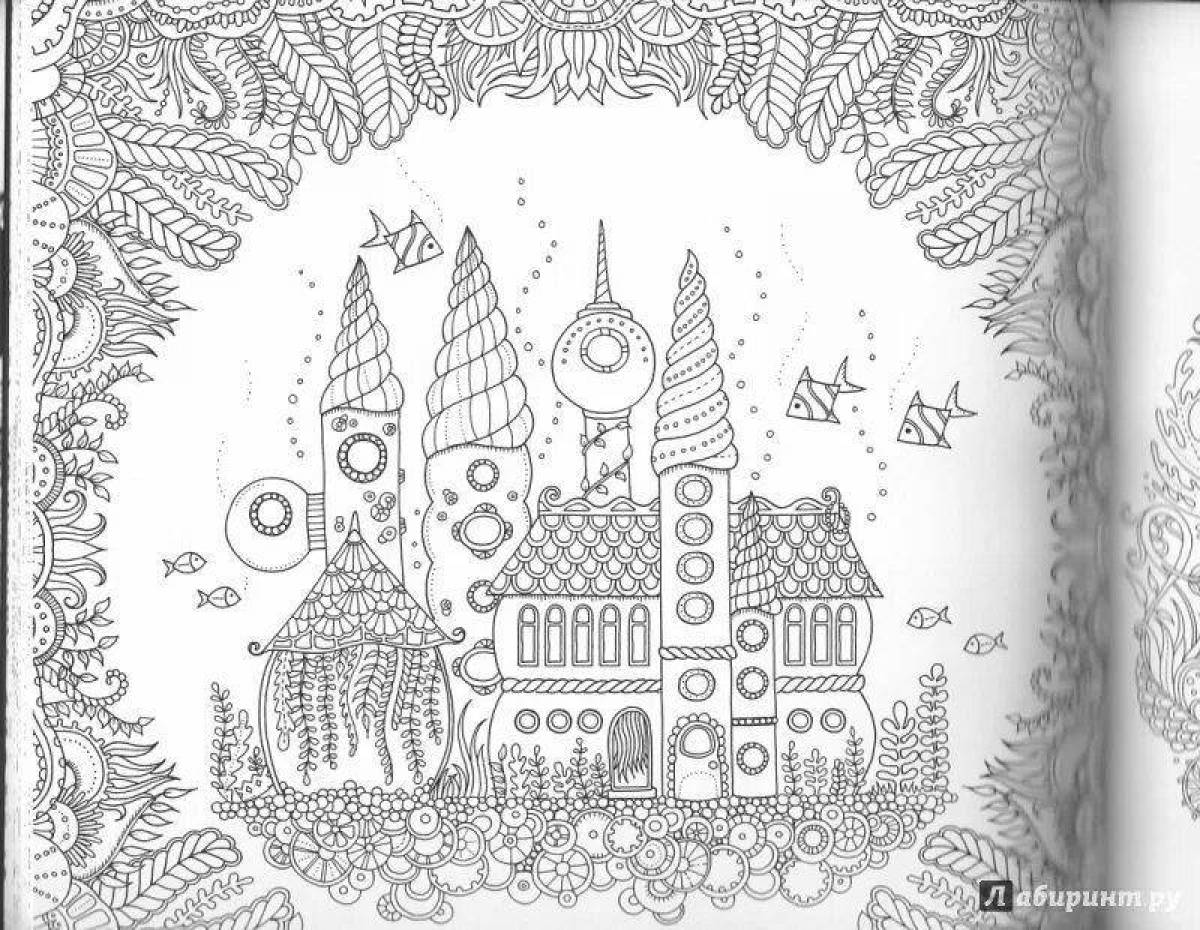 Exotic lost ocean coloring page