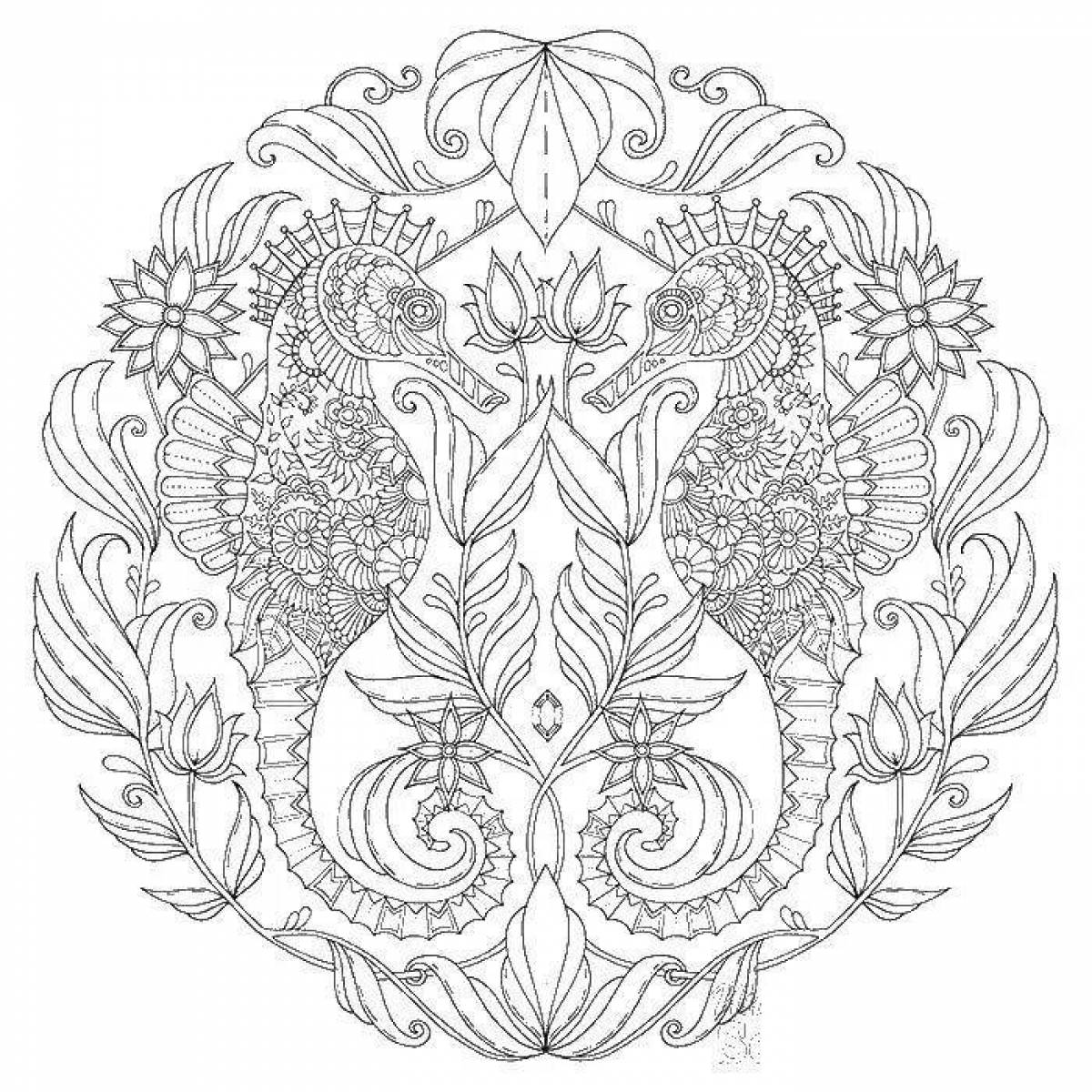 Playful lost ocean coloring page