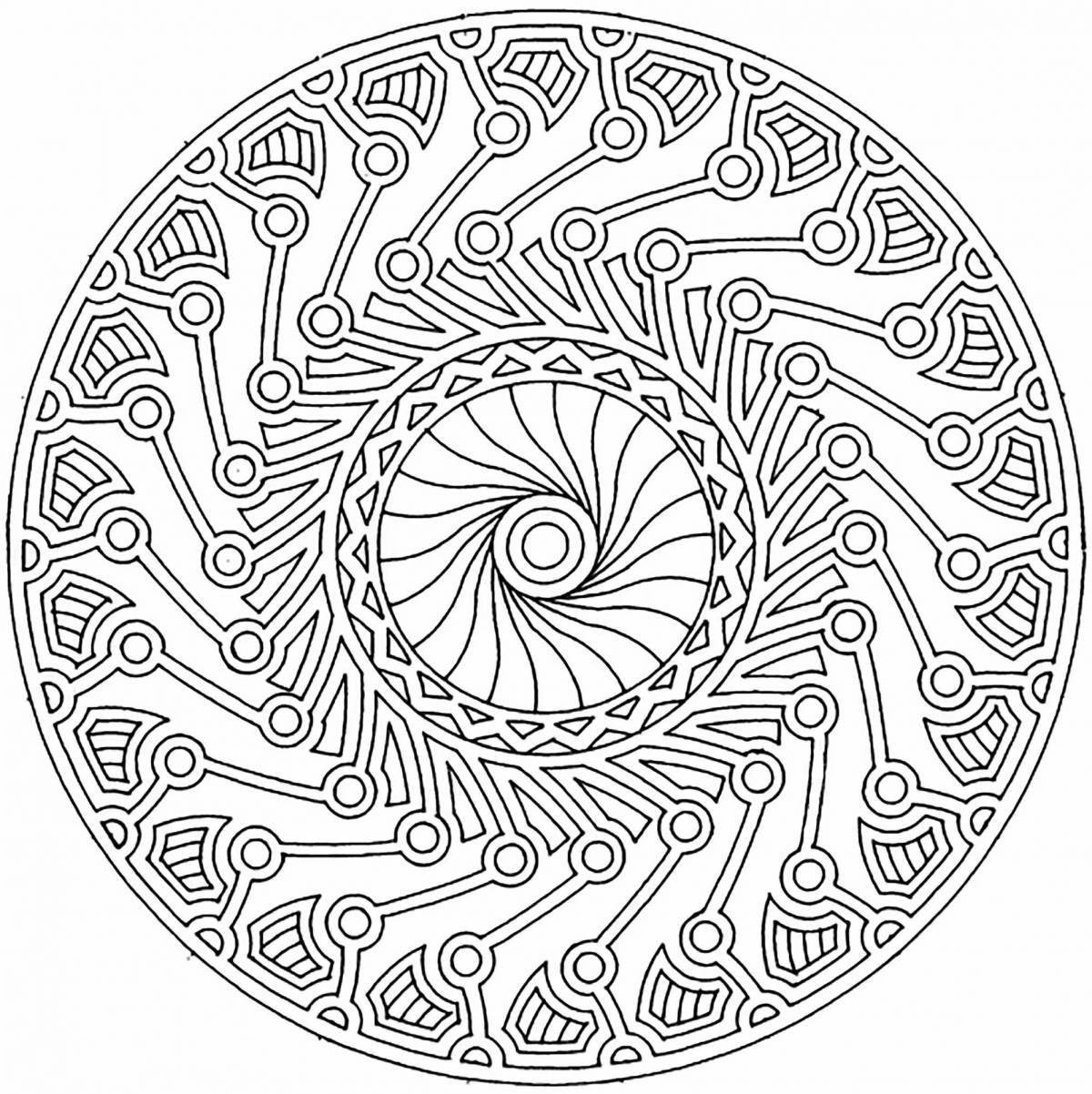 Peaceful anti-stress spiral coloring