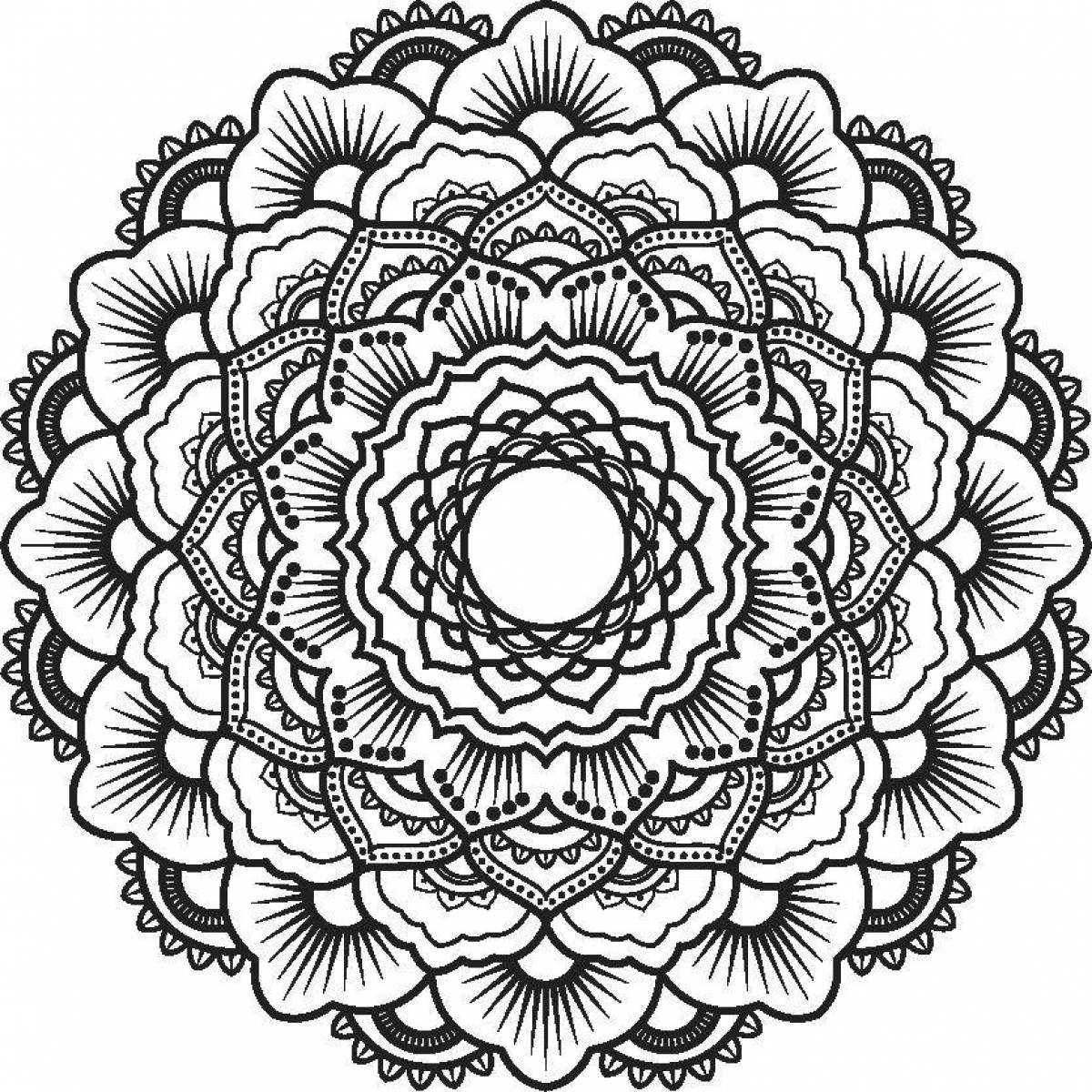 Blissful anti-stress spiral coloring