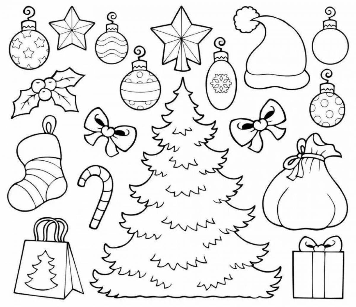 Colorful Christmas stickers coloring pages
