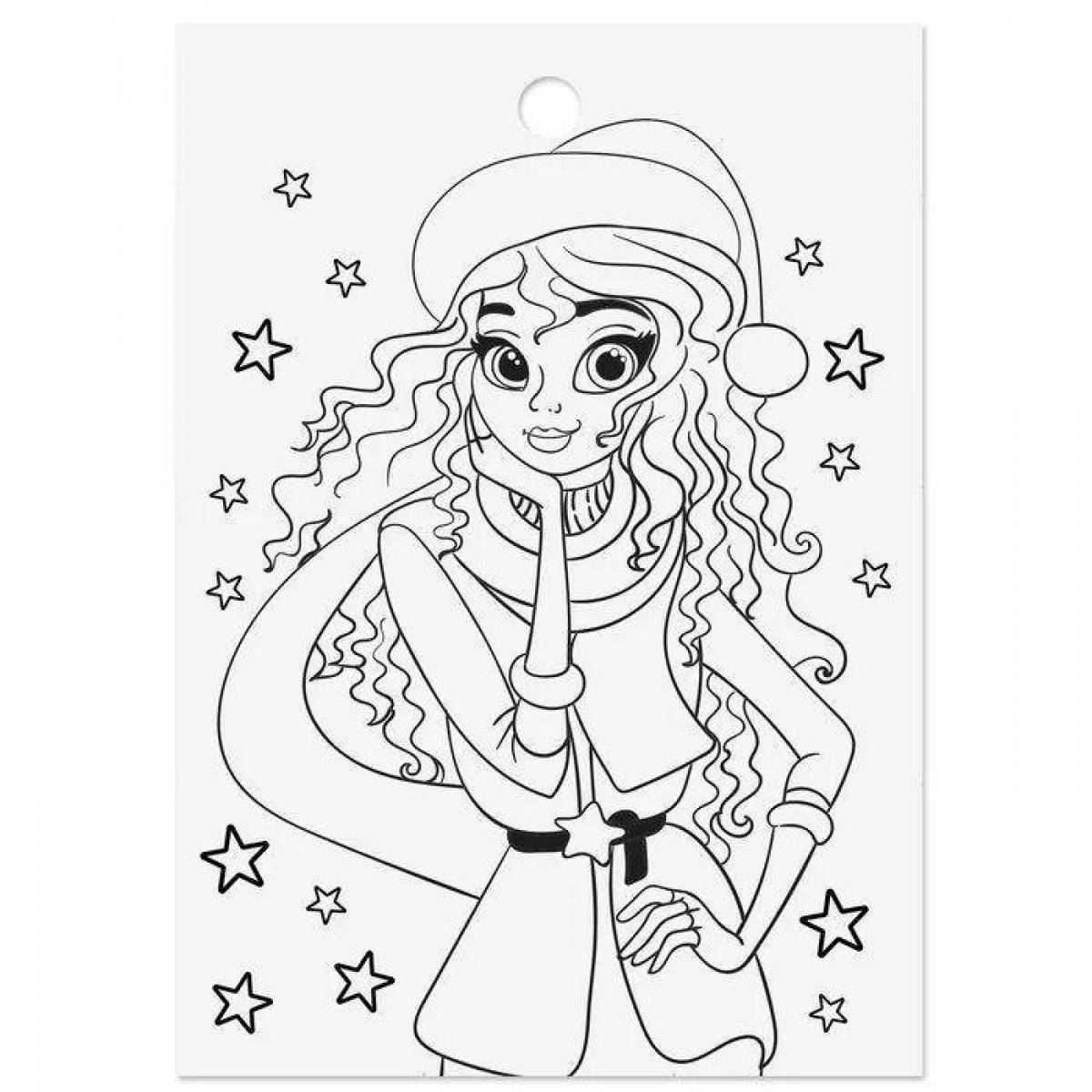 Glitter Christmas stickers coloring pages