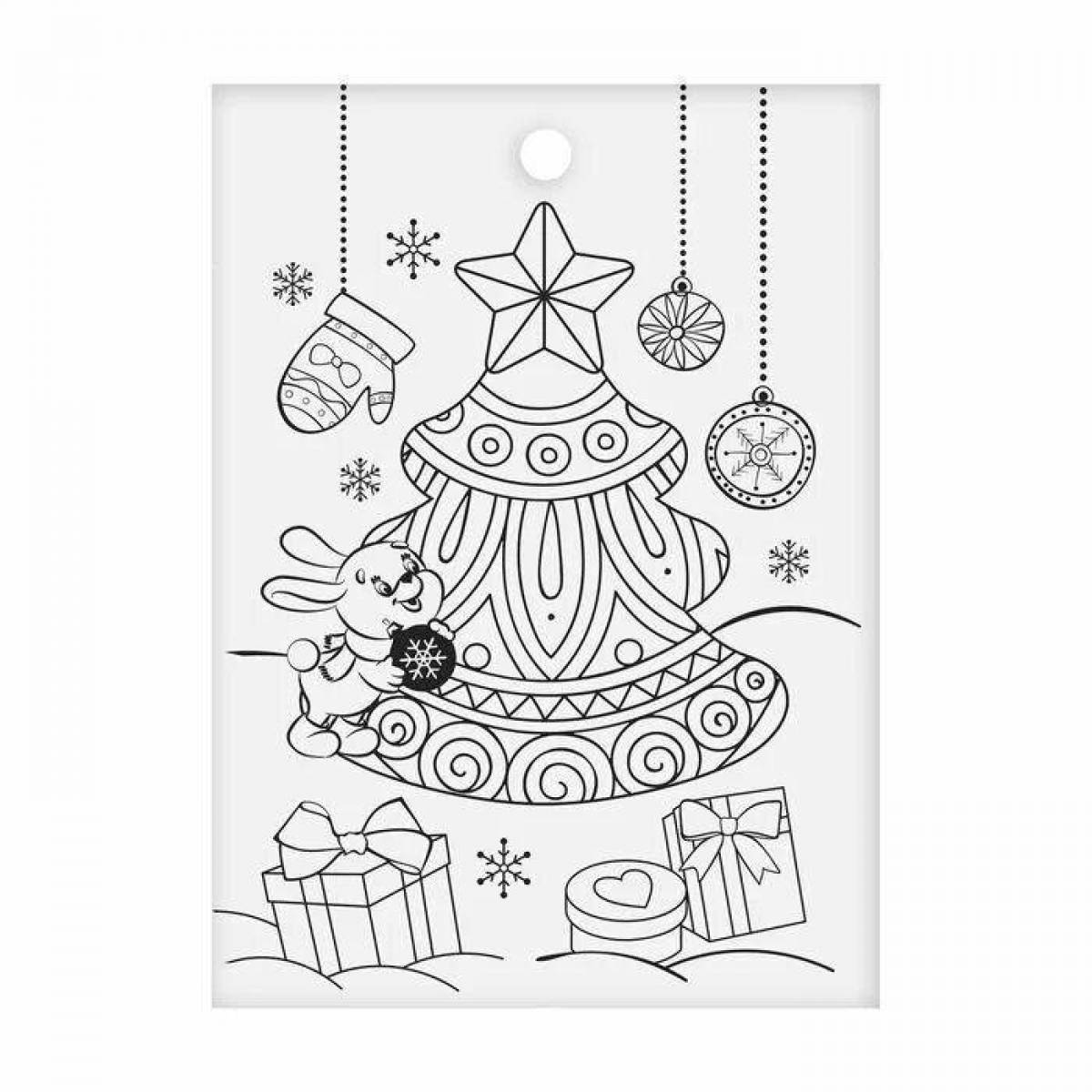 Sparkling coloring Christmas stickers