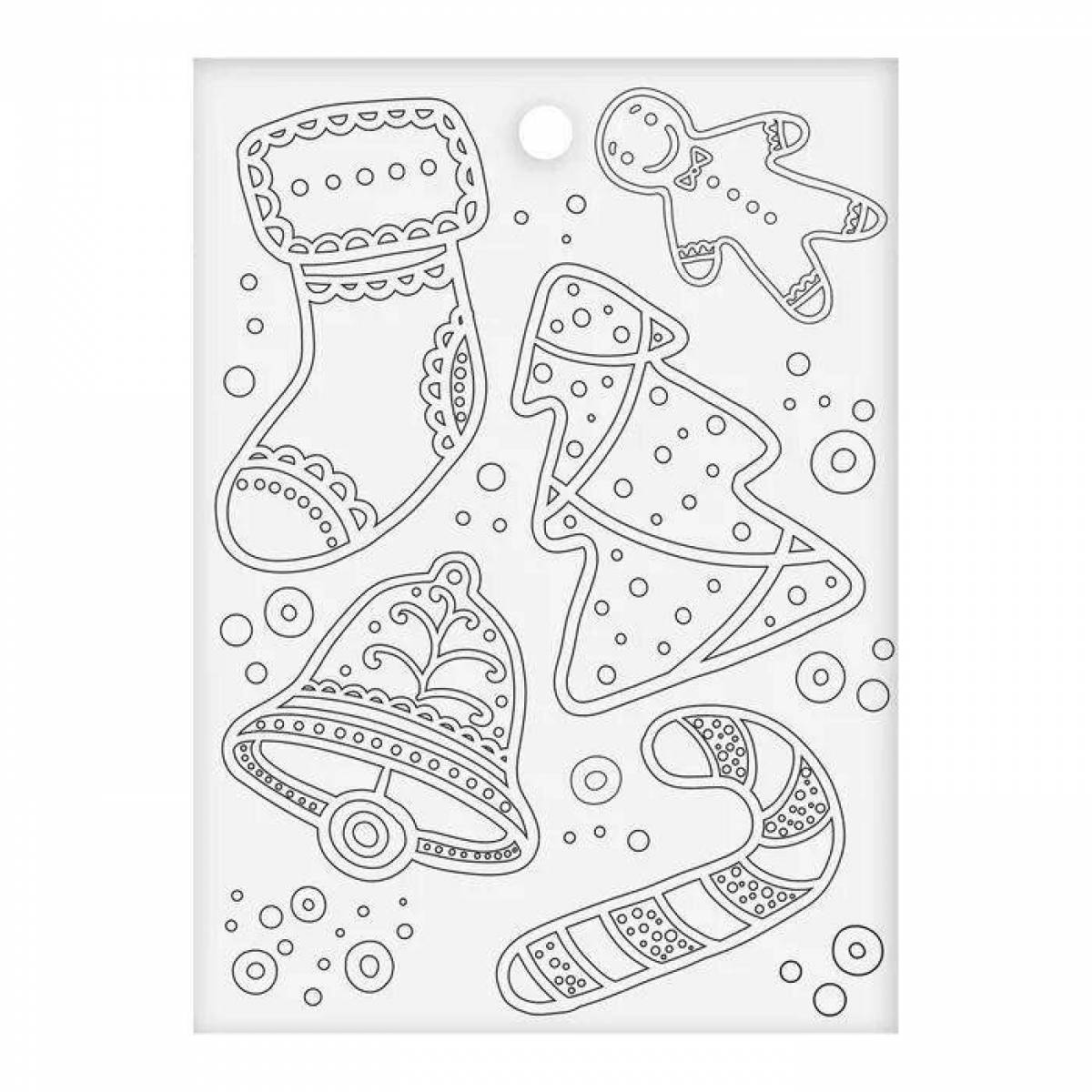 Fun coloring christmas stickers