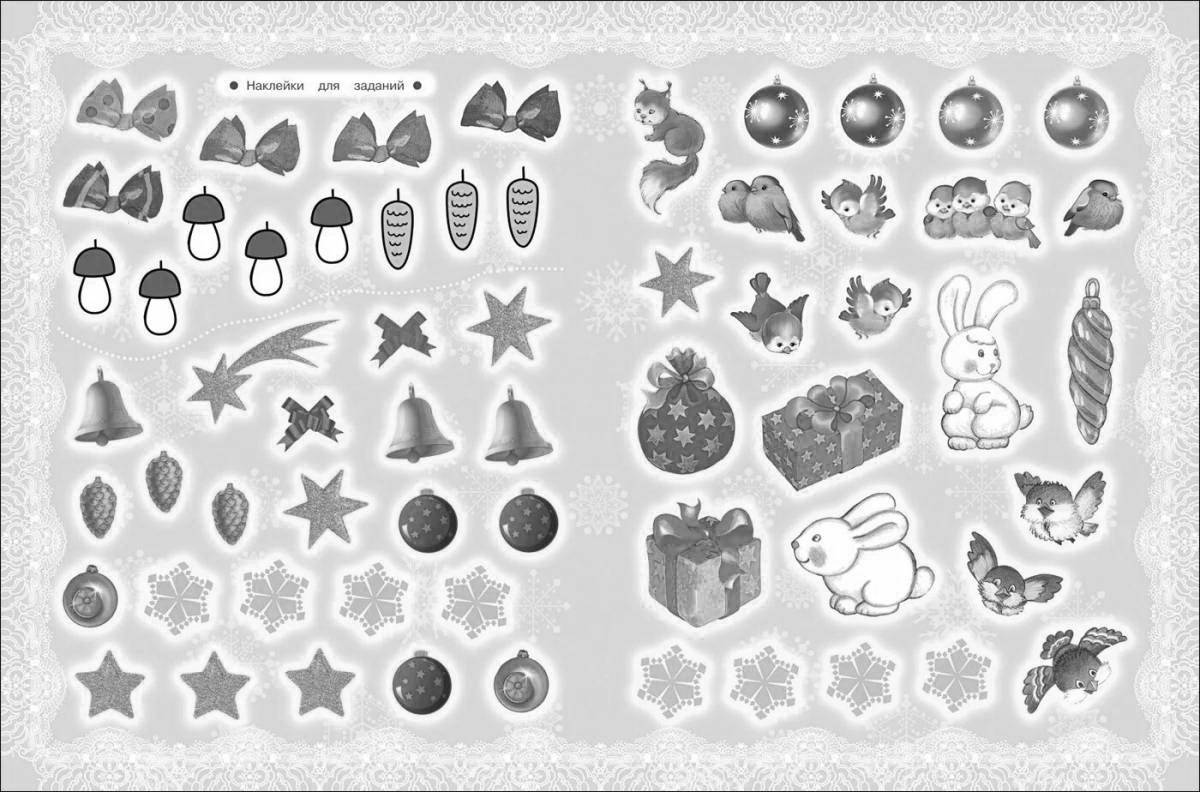 Christmas stickers playful coloring