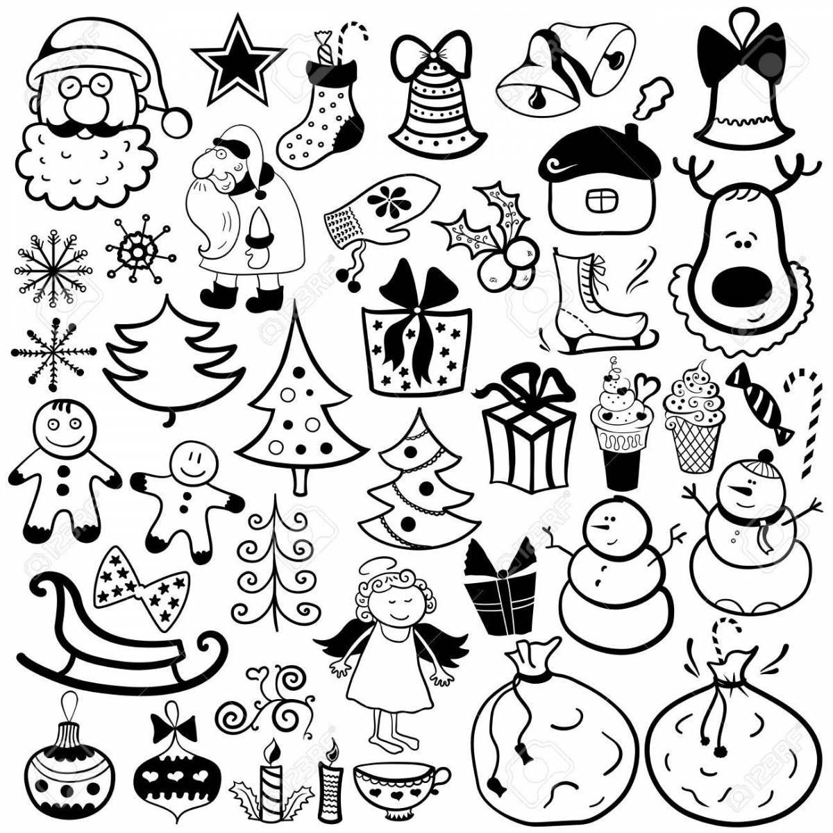 Magic coloring christmas stickers