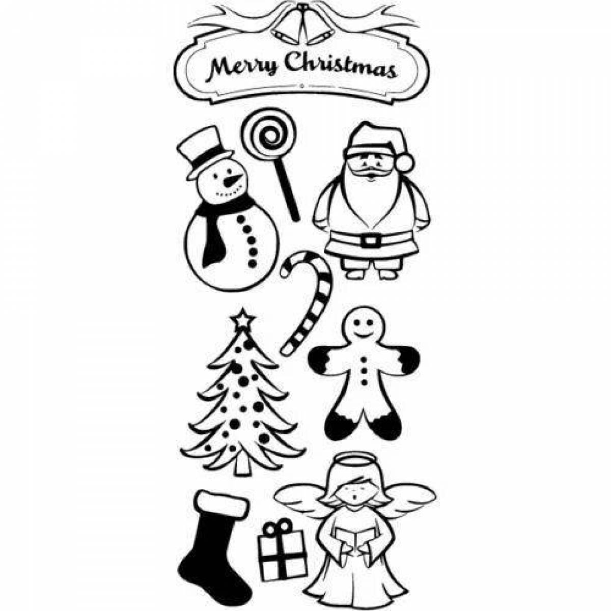 Exciting coloring pages christmas stickers