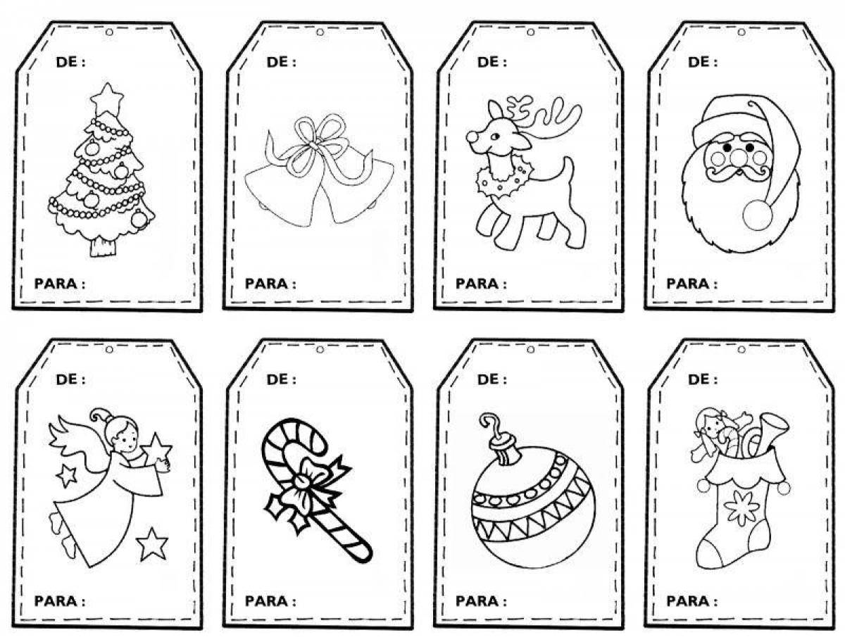 Fabulous coloring pages Christmas stickers