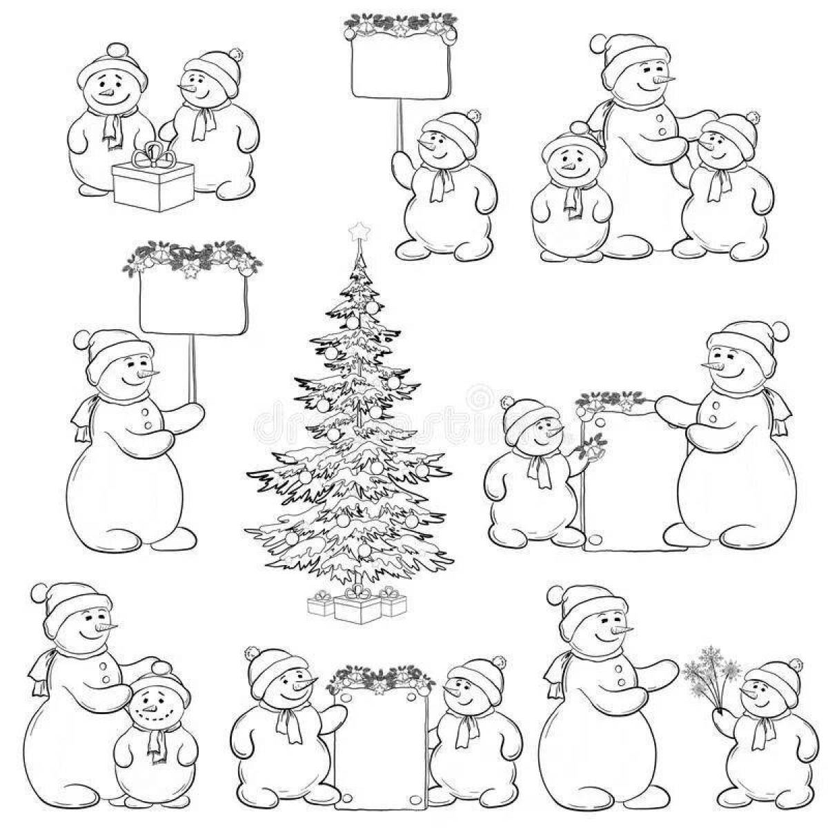Glamorous coloring Christmas stickers
