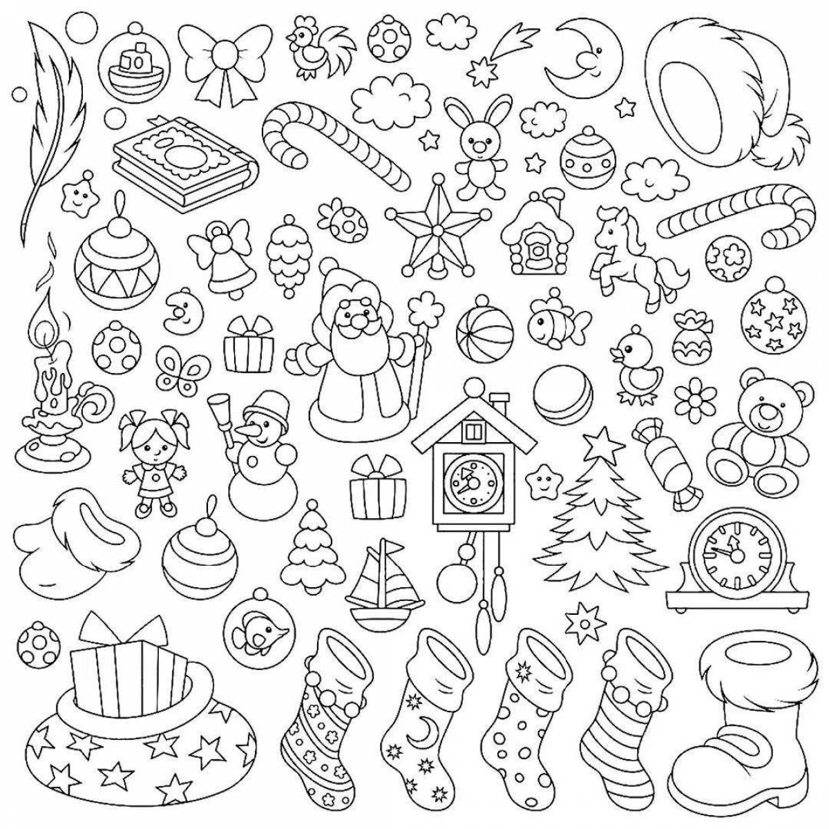 Live coloring Christmas stickers