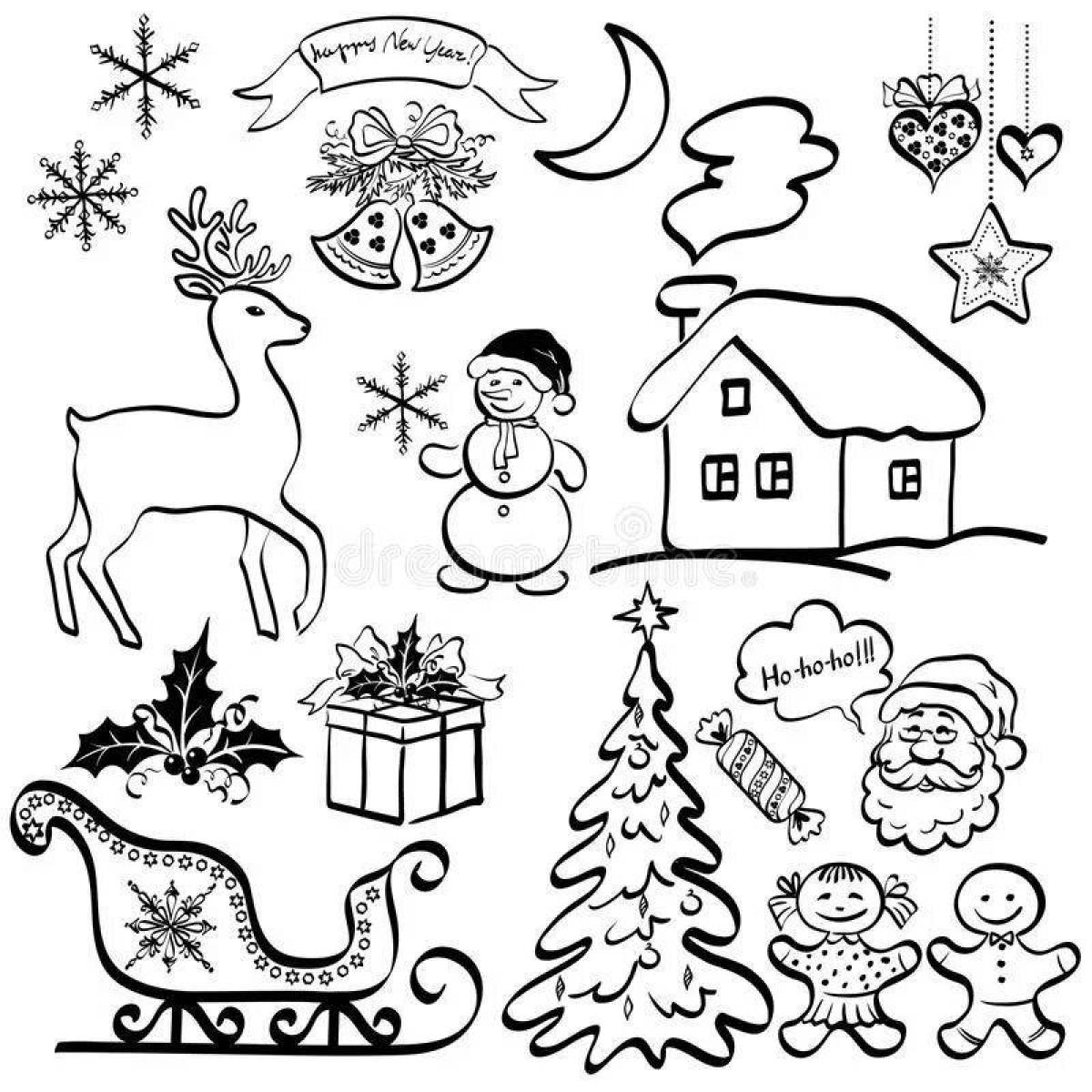 Экзотические раскраски рождественские наклейки