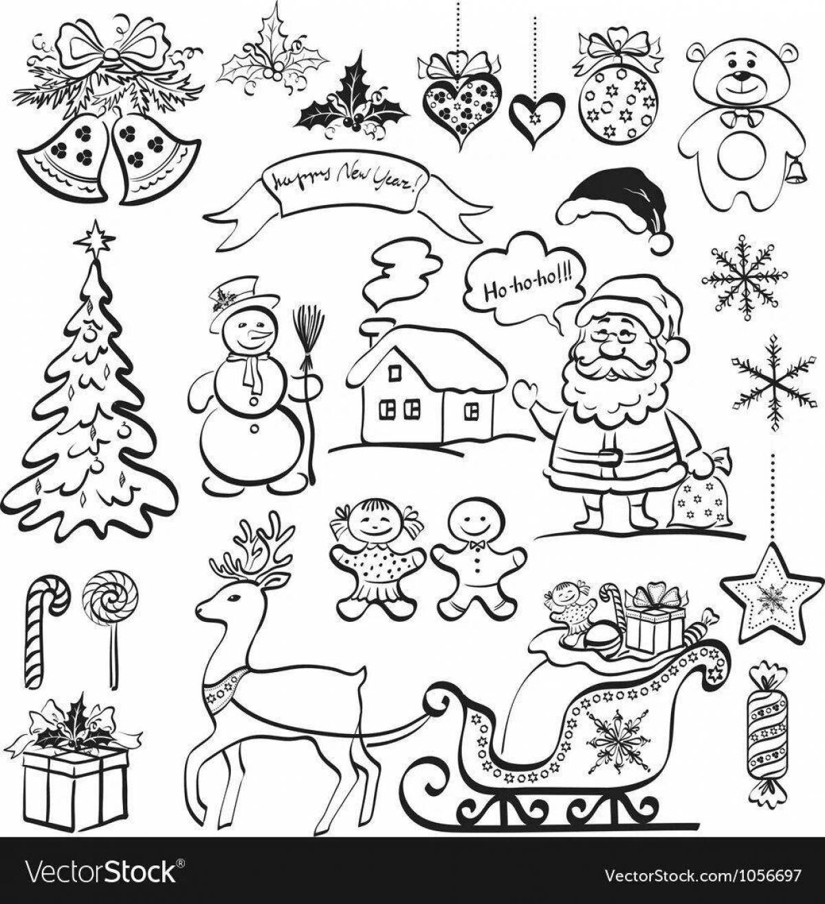 Dazzling coloring Christmas stickers