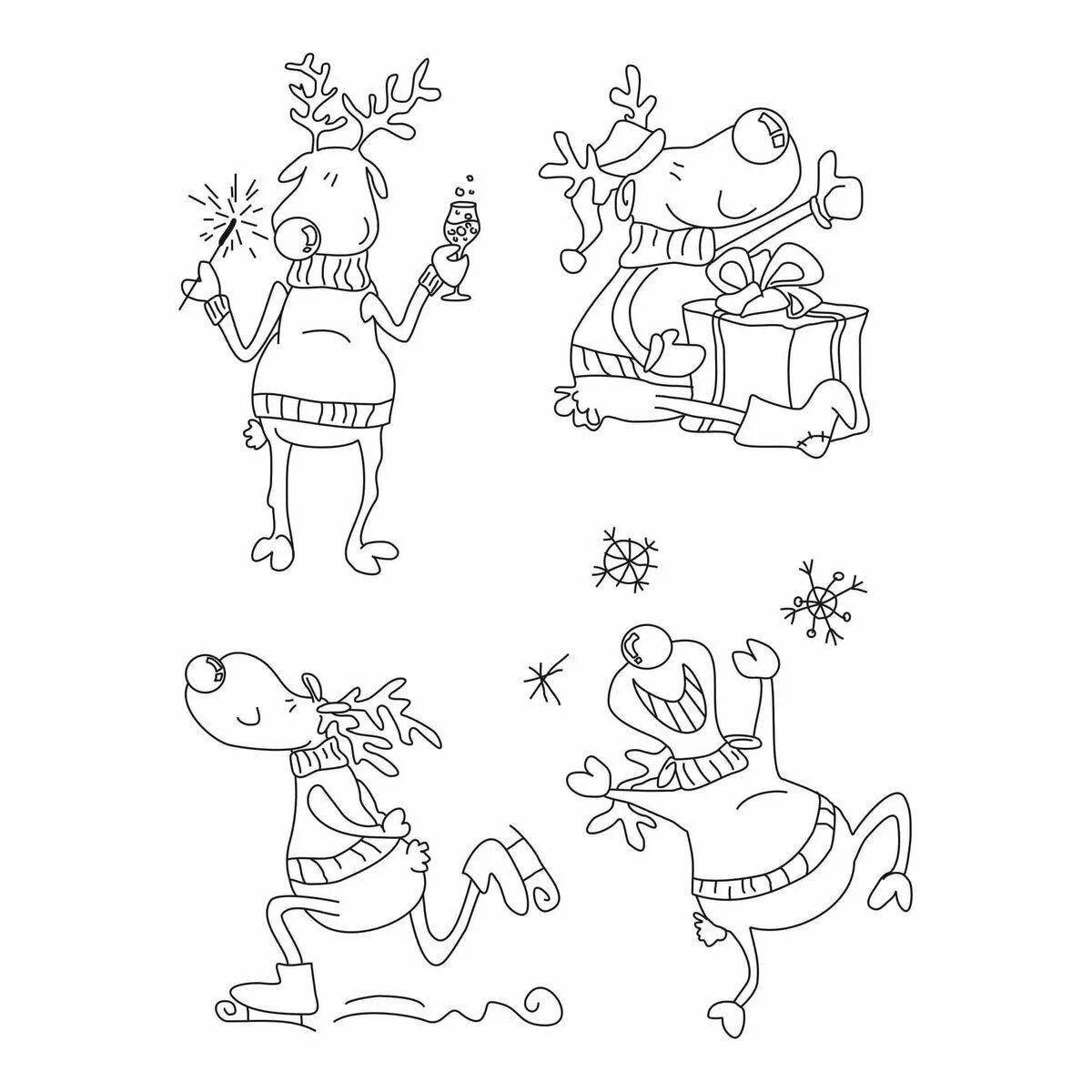 Christmas stickers glitz coloring page