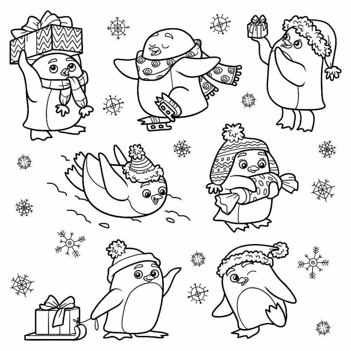 Shimmering coloring Christmas stickers