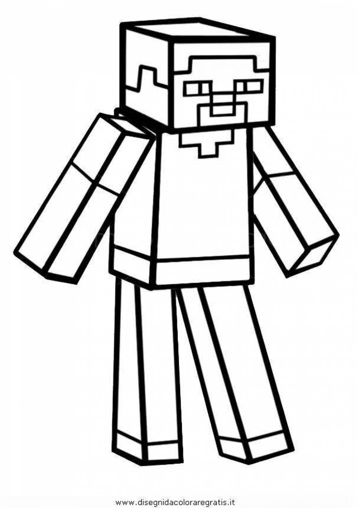 Awesome coloring herobrine minecraft