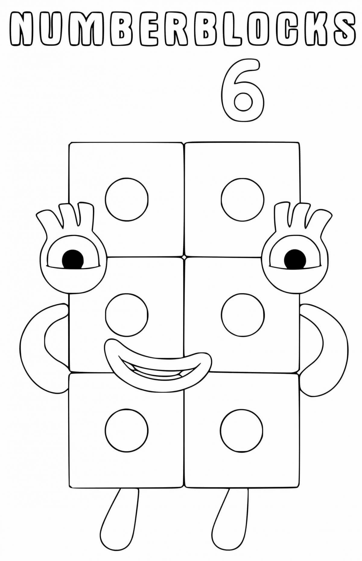 Adorable number block coloring page